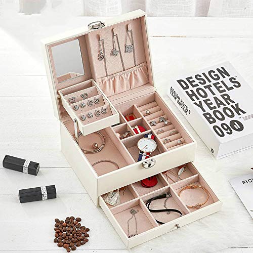 Automatic Leather Jewelry Box - 3-Layer Storage Organizer for Earrings, Rings & Cosmetics | Women's Jewelry & Makeup Organizer | Perfect for Travel, Home Decor & Gift Giving