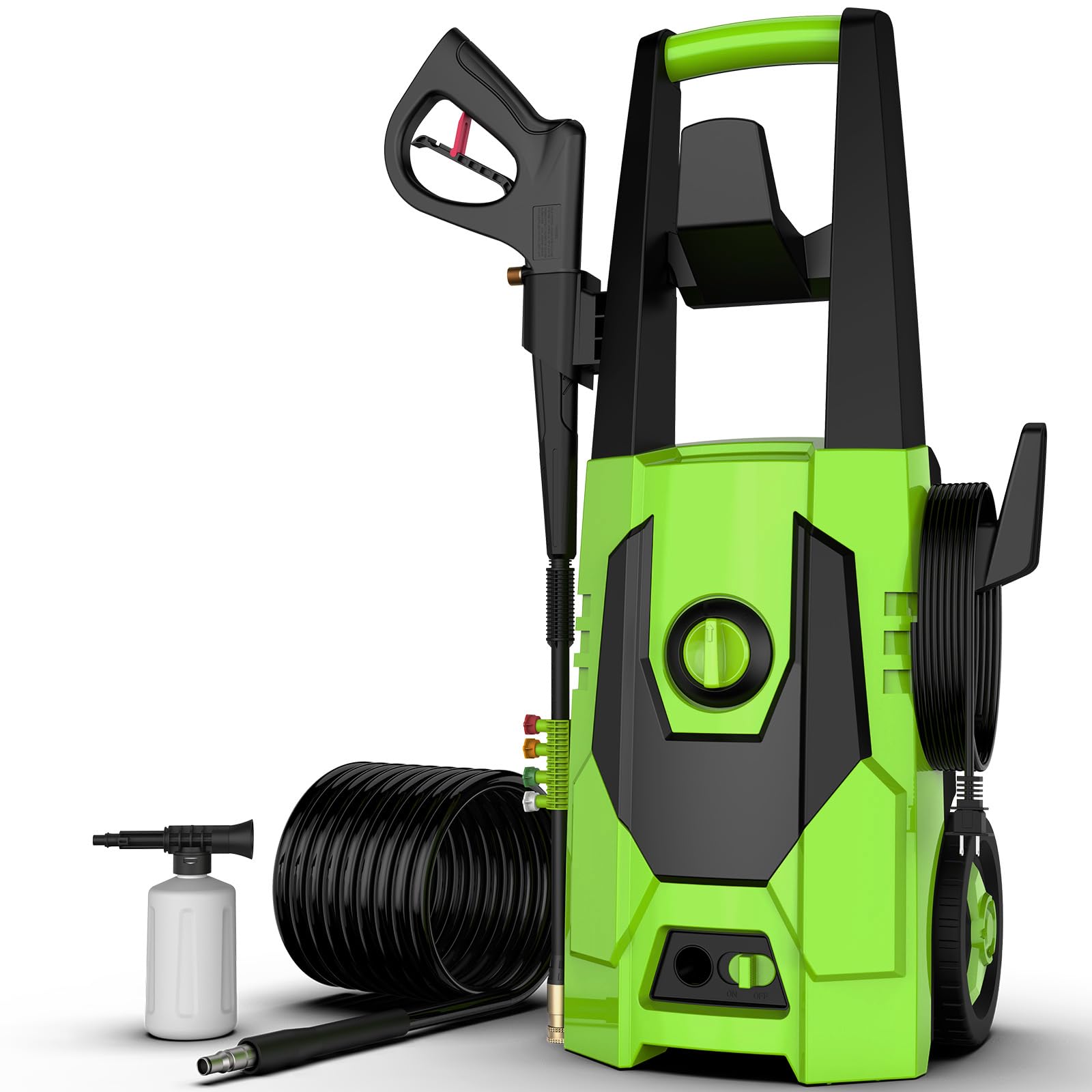 AgiiMan 4800PSI Electric Pressure Washer - 3.2 GPM High Power Washer with 35FT Cord & 20FT Hose, Soap Tank - Ideal for Car Washing, Driveway Cleaning, Patio, Deck, Fence, and Outdoor Surface Cleaning
