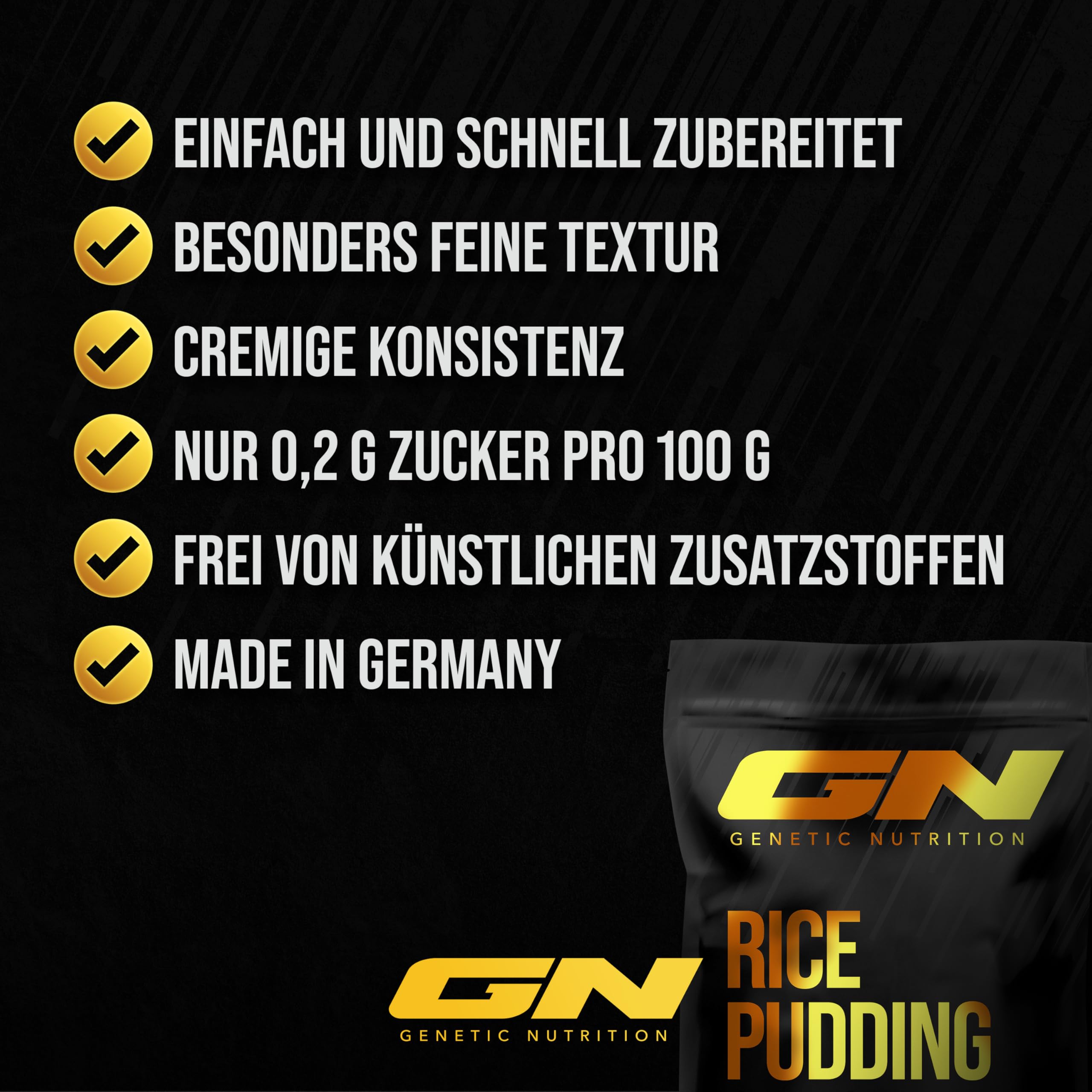 GN Laboratories Rice Semolina Pudding 1000g - Premium German-Made Rice Flour Dessert Mix | High-Quality Carbohydrate Source | Smooth & Creamy Texture | Quick Preparation | Perfect for Breakfast, Desserts & Post-Workout Recovery