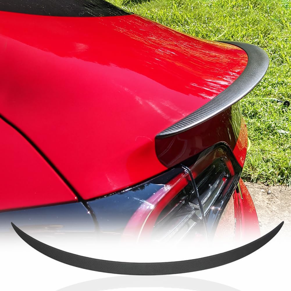 Premium Real Carbon Fiber Rear Trunk Spoiler for Tesla Model 3 (2017-2023) - Matte Black OEM Style Wing | Enhance Aerodynamics & Sporty Look | Perfect for Car Enthusiasts & Performance Upgrades