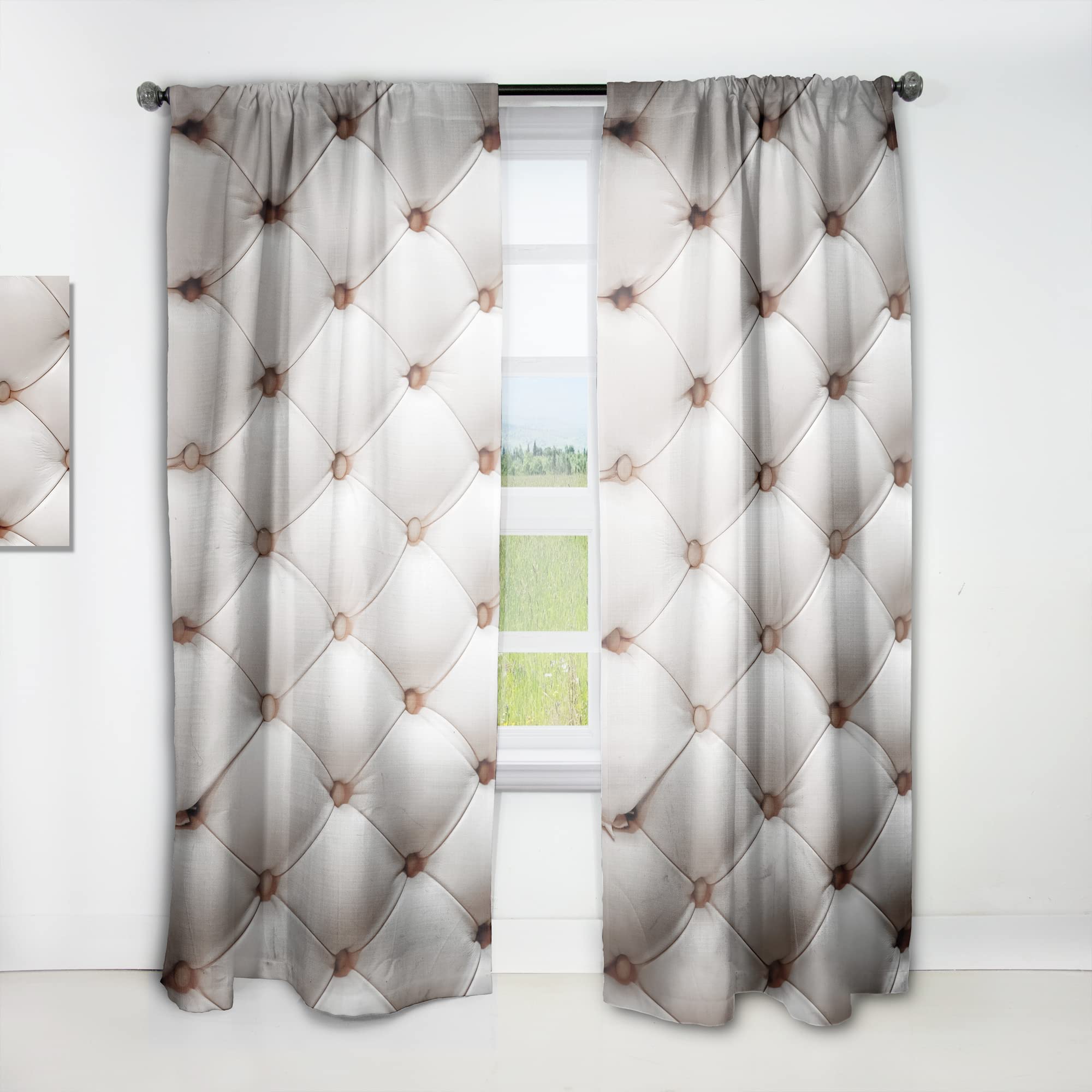DesignQ Diamond Pattern Thermal Insulated Curtains - Single Panel 52x108 inches - Blackout Drapes for Bedroom & Living Room - Perfect for Home Decor, Privacy & Energy Efficiency