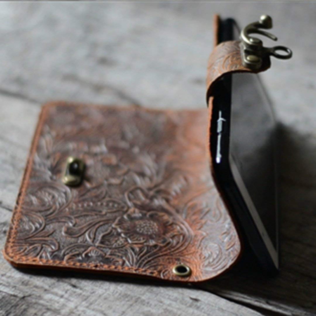 Vintage Leather Wallet Case for Samsung Galaxy S24 Ultra/S23/S22 Ultra/S21 Plus/S20 5G - Handmade Retro Style Phone Cover with Card Slots | Perfect for Business, Travel & Everyday Use