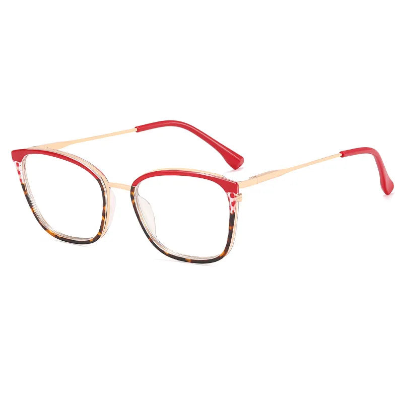 CCspace Women's Full Rim Square TR90 Titanium Eyeglasses 56863 - Lightweight & Durable Glasses for Work, Reading & Fashion