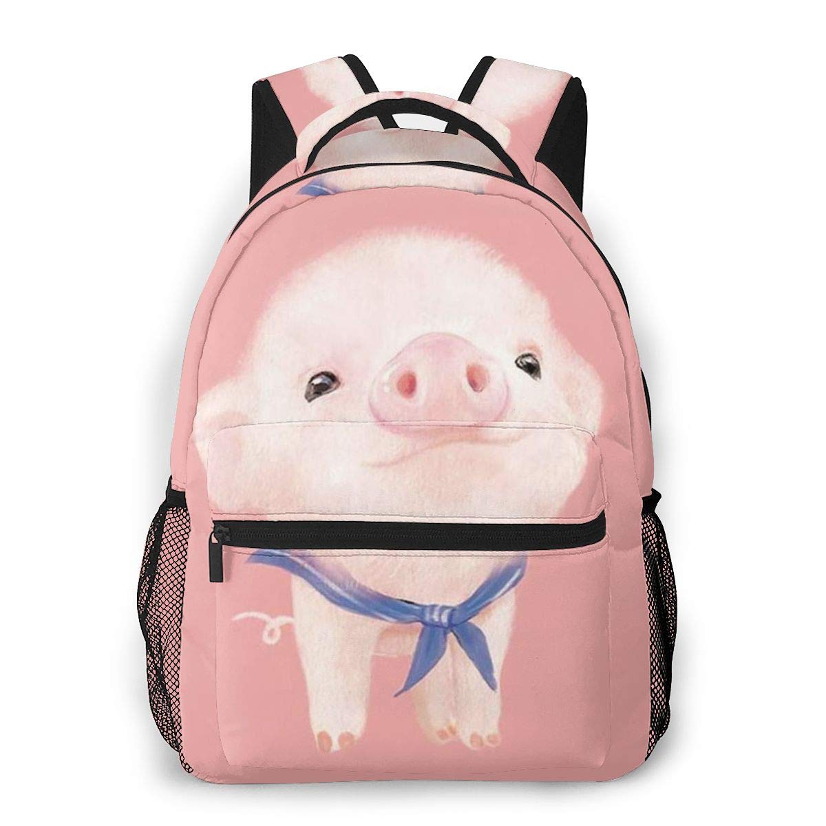 Fehuew Kids Cute Pink Pig Backpack for Girls - 16 Inch Cartoon School Bookbag with Laptop Compartment, Durable Shoulder Bag for 1st to 5th Grade Students - Perfect for School, Travel & Daily Use