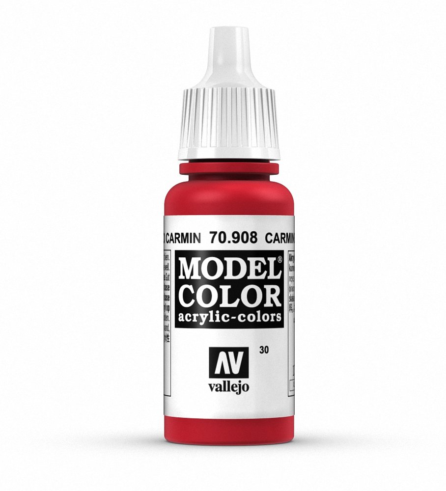 Vallejo Carmine Red Acrylic Paint - 17ml Bottle for Miniatures, Models & DIY Crafts - Perfect for Warhammer, Scale Models & Art Projects