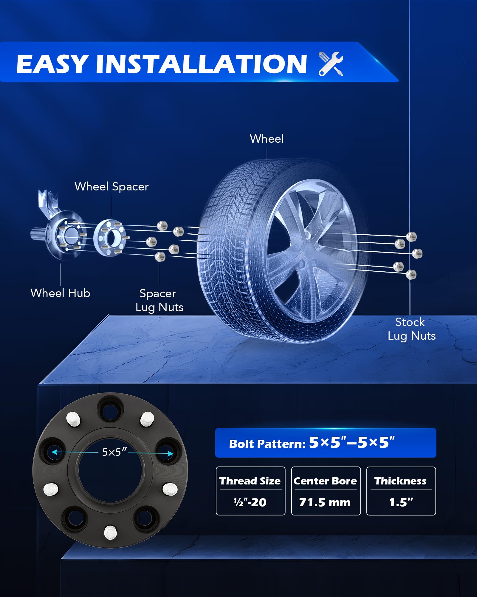 Orion Motor Tech 5x5 Wheel Spacers 1.5