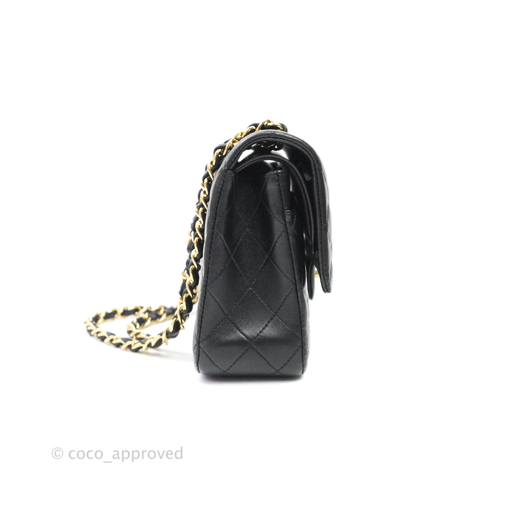 Chanel Classic Medium Double Flap Bag Black Lambskin Gold Hardware - Luxury Designer Handbag for Women, Perfect for Evening Events & Special Occasions