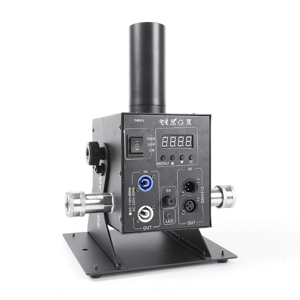 Professional CO2 RGB Fog Smoke Machine with 6M Hose - Vertical CO2 Cannon Fogger, Smoker Air Column, 70W Single Tube, LED 12x3W, DMX Control - Perfect for Halloween Parties, Stage Performances, and Special Effects Events