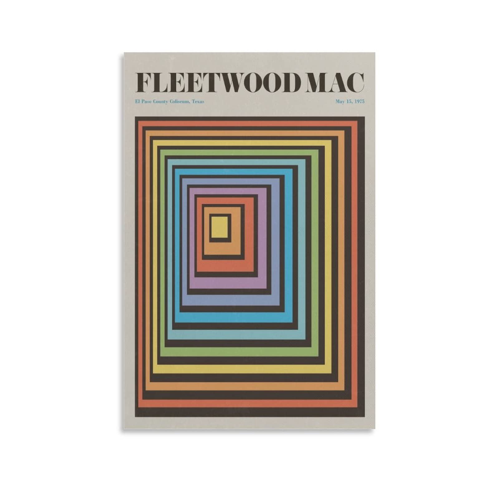 Fleetwood Mac Vintage Music Poster - Colorful Canvas Wall Art Print 16x24 inches (40x60cm) for Living Room & Bedroom Decor | Band Show Memorabilia, Gift for Music Lovers