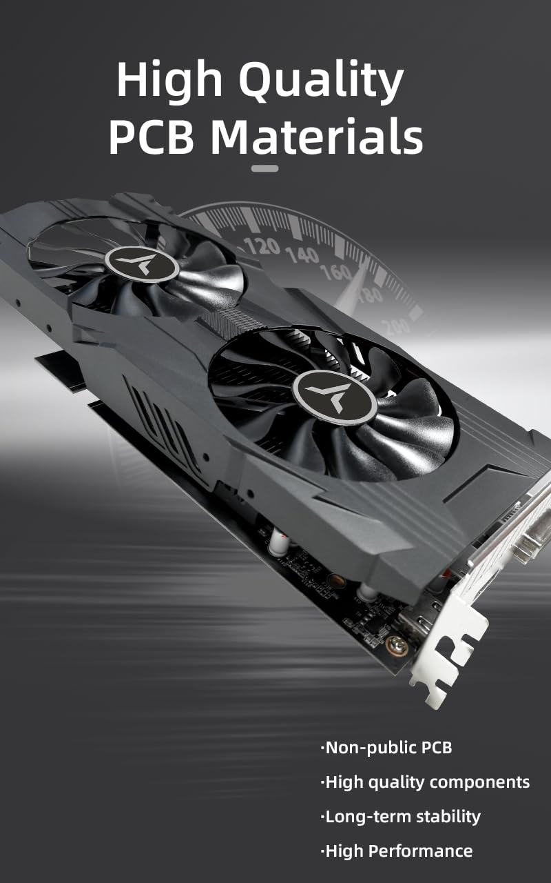 Yeston GTX 1050 Ti 4GB GDDR5 128-bit PCIe 3.0 Gaming Graphics Card with Dual Fans for PC - Perfect for 1080p Gaming, Video Editing & VR Ready Desktop Computers