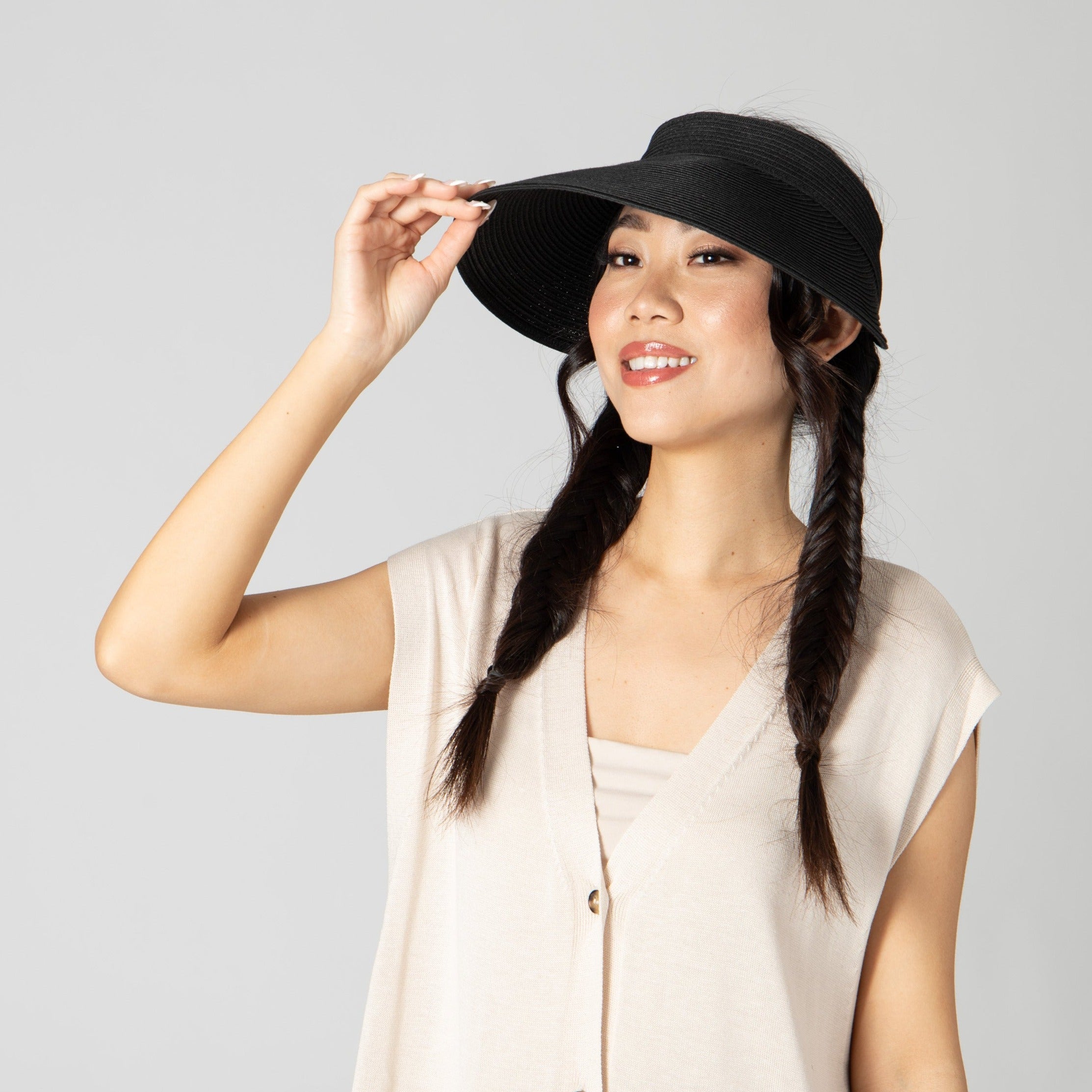 Women's Ultrabraid Large Bill Visor Hat - UPF 50+ Sun Protection for Outdoor Activities, Golf, Tennis & Beach