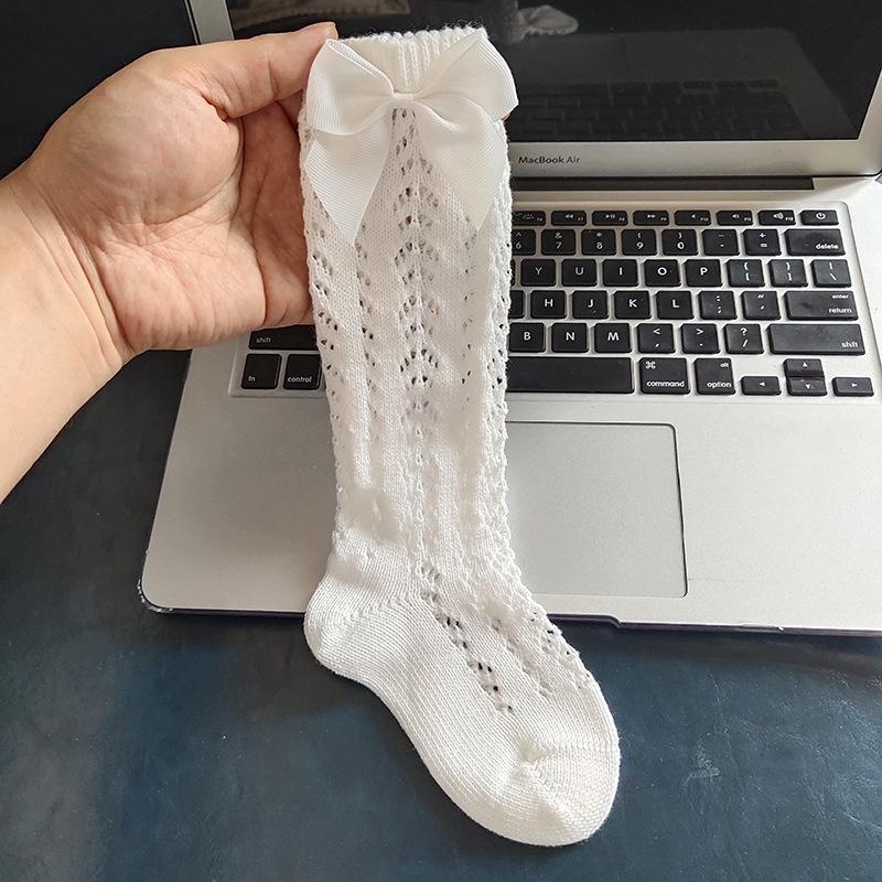 Lace and Silk Bows Socks - Elegant Women's Fashion Socks for Parties, Weddings & Special Occasions