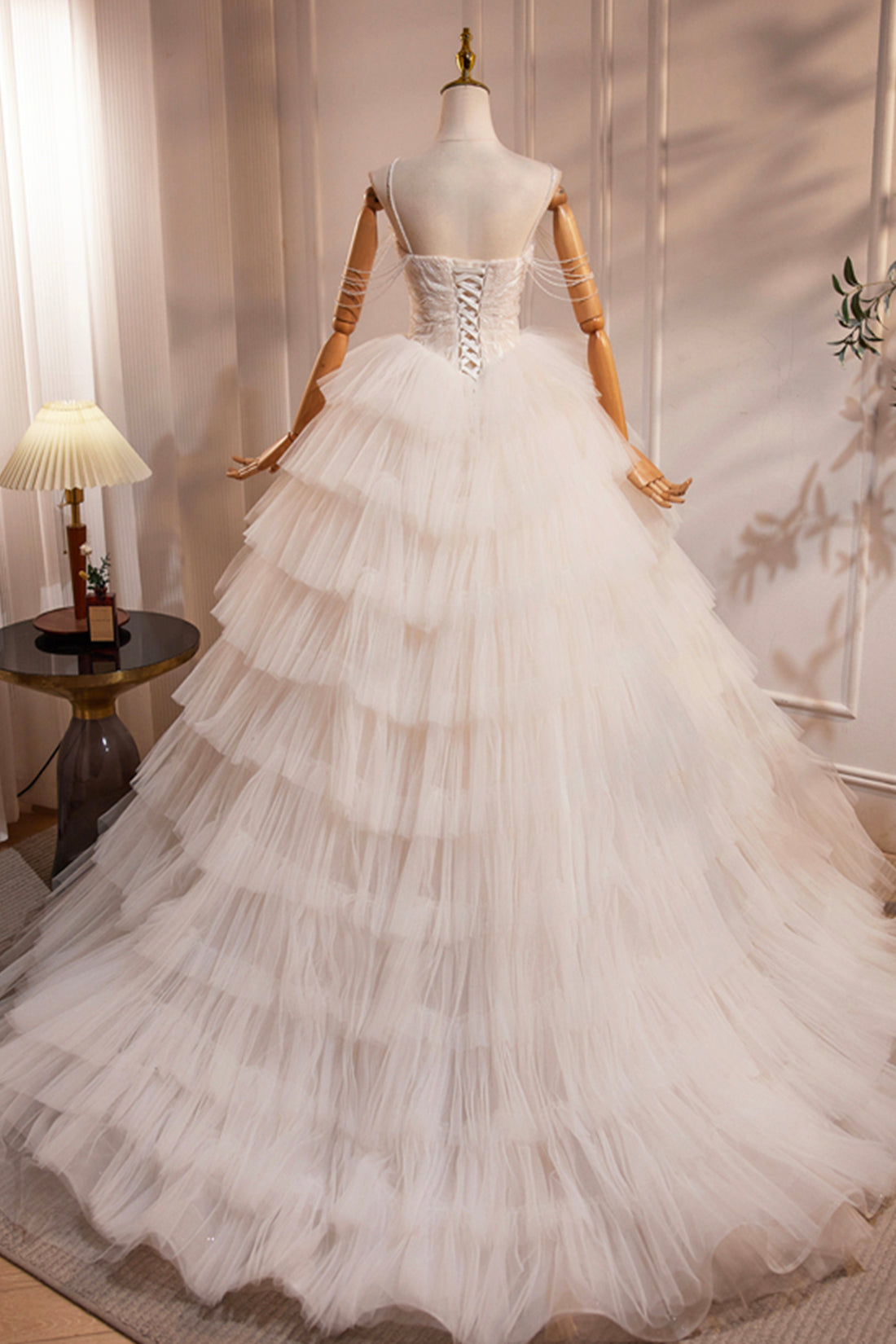 Elegant Champagne Spaghetti Strap Dress for Women - Perfect for Weddings, Parties & Evening Events