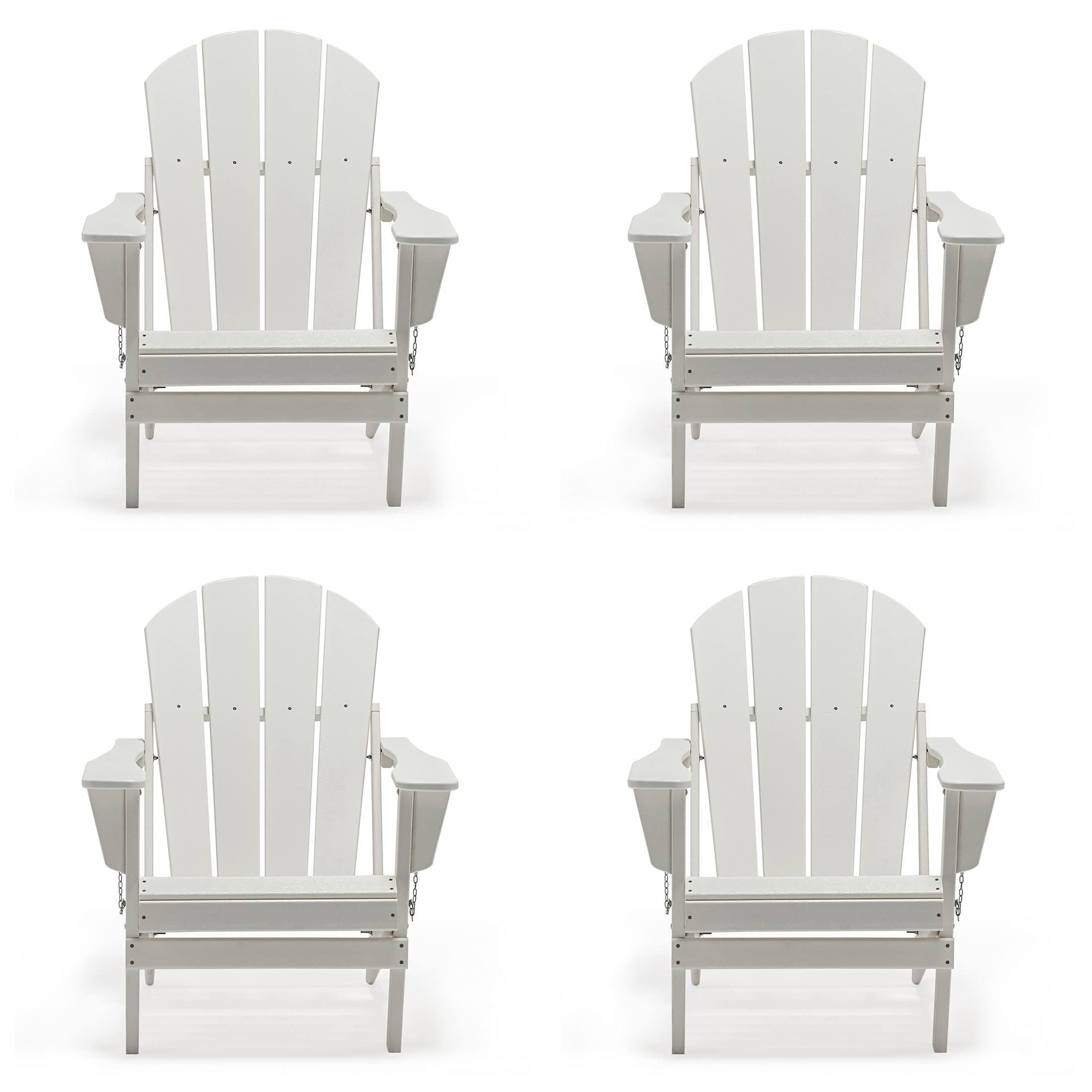 WestinTrends Folding Adirondack Chairs Set of 4 - Weather-Resistant Outdoor Furniture for Patio, Garden, Backyard, Poolside - Perfect for Relaxing, Lounging & Entertaining Guests