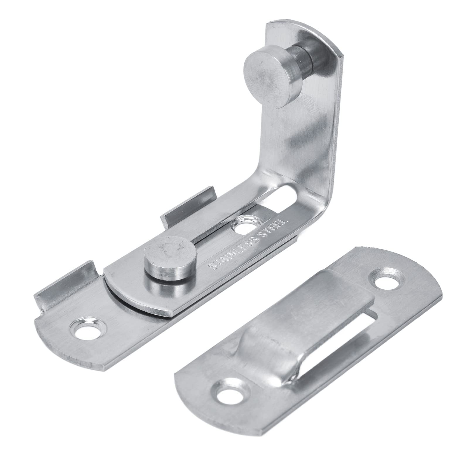 Stainless Steel 90 Degree Barn Door Lock - Heavy Duty Anti-Corrosion Angle Buckle for High Security | Easy Installation for Garage Doors, Sheds & Home Security | Perfect for Rustic, Industrial & Farmhouse Style Homes