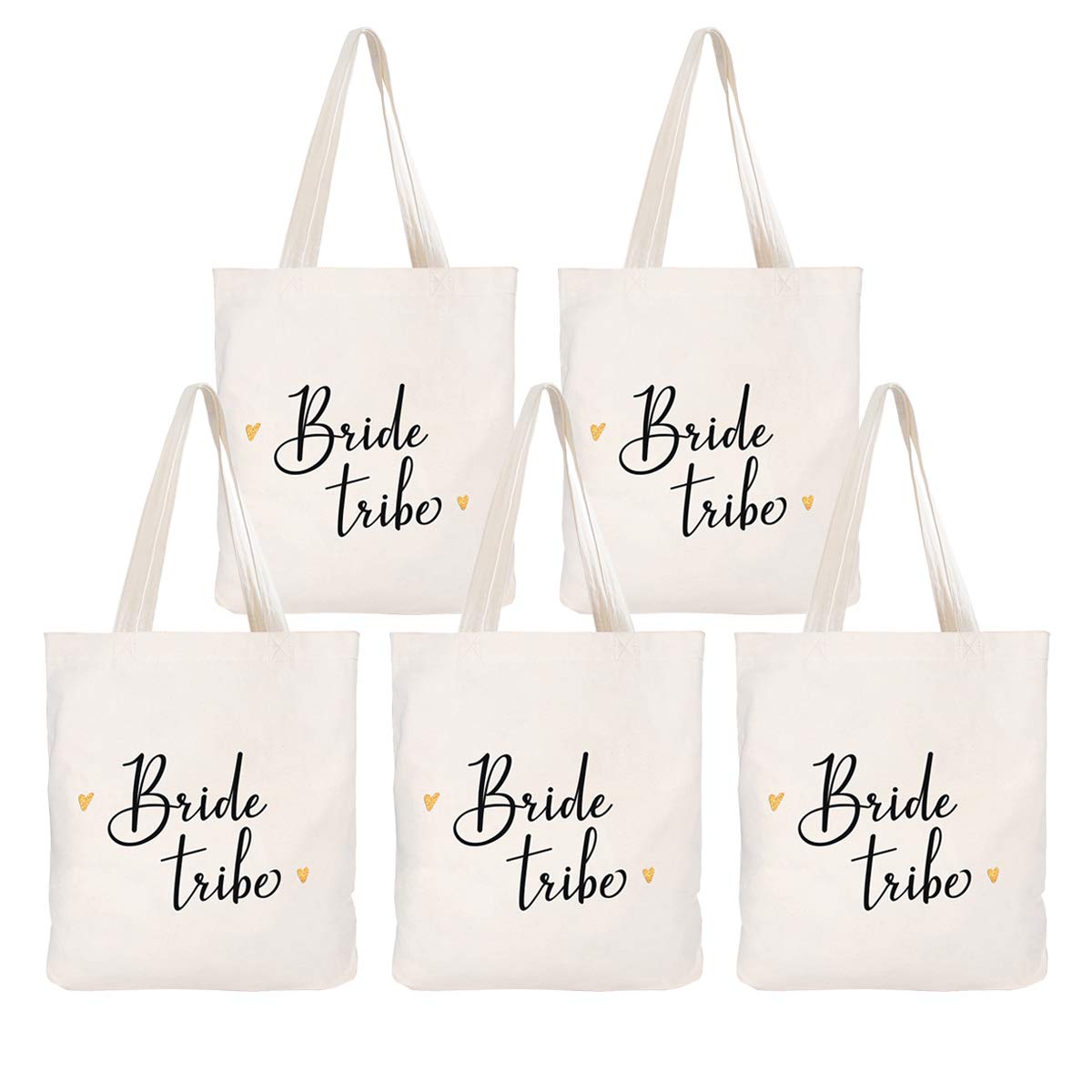 CARAKNOTS Women's Canvas Tote Bag - Best Bridesmaid Gift for Weddings, Bridal Showers & Bachelorette Parties - Durable Cotton Reusable Shopping Bag for Everyday Use, Beach & Travel