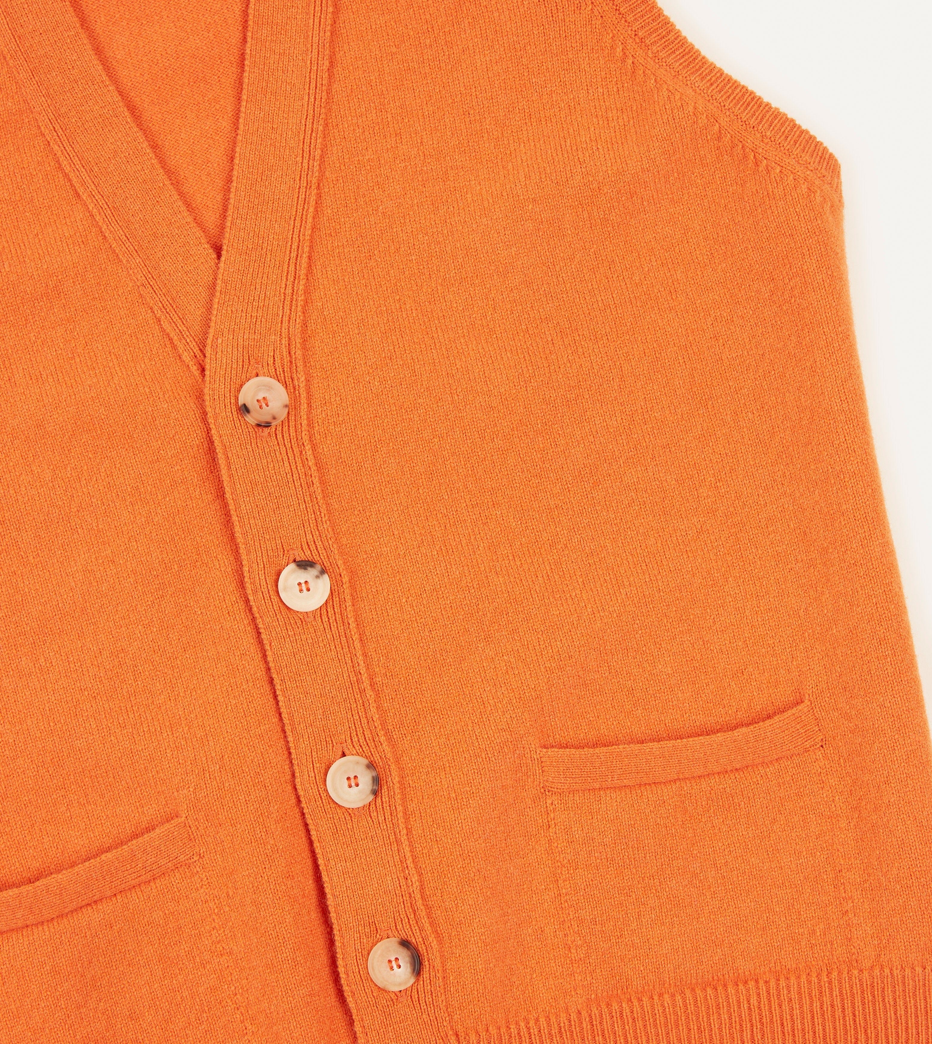 Soft Orange Lambswool Sleeveless Cardigan Sweater for Women - Cozy Lightweight Knit Open Front Wrap - Perfect for Fall, Winter & Layering Outfits