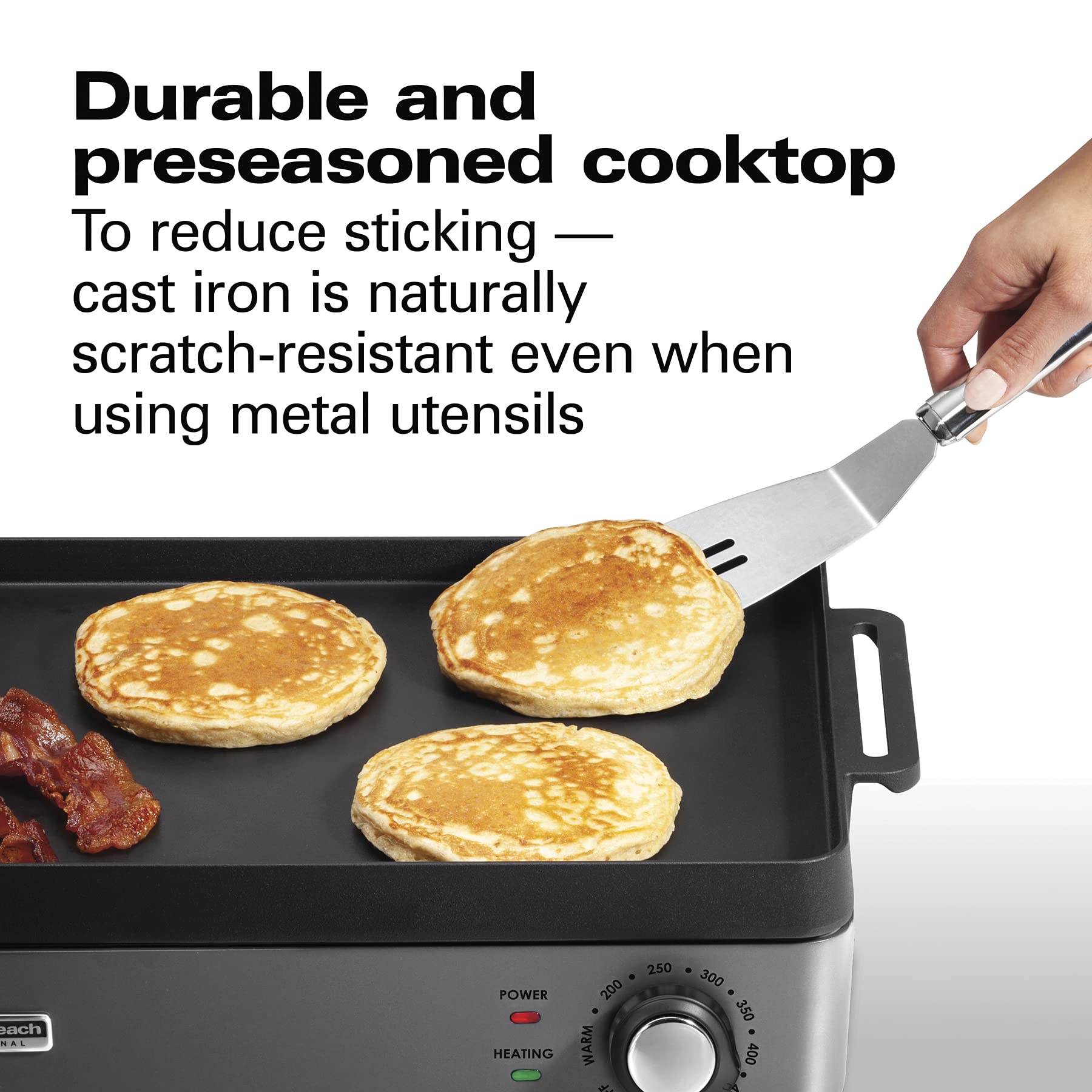 Hamilton Beach Professional Cast Iron Indoor Electric Grill & Griddle - 10