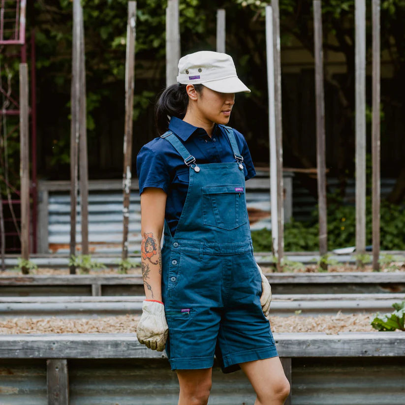 Women's Denim Shortalls - Comfortable Stretch Workwear Jumpsuit for Women | Perfect for Casual Work, Gardening & Outdoor Activities