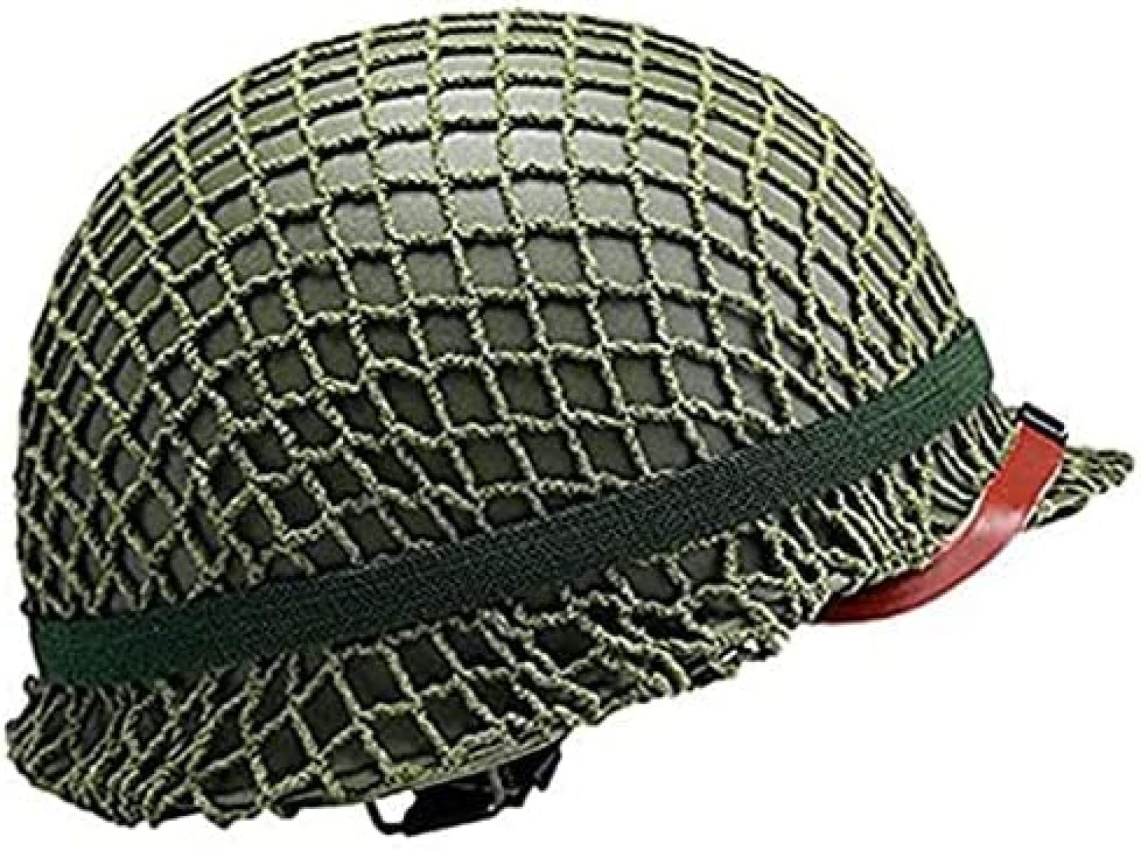 WW2 US Military Steel Helmet - Adjustable Size with Mesh Canvas Chin Strap - Perfect for Airsoft, Paintball, CS Games & WWII Reenactments - Outdoor Tactical Gear for Cosplay & Collectors