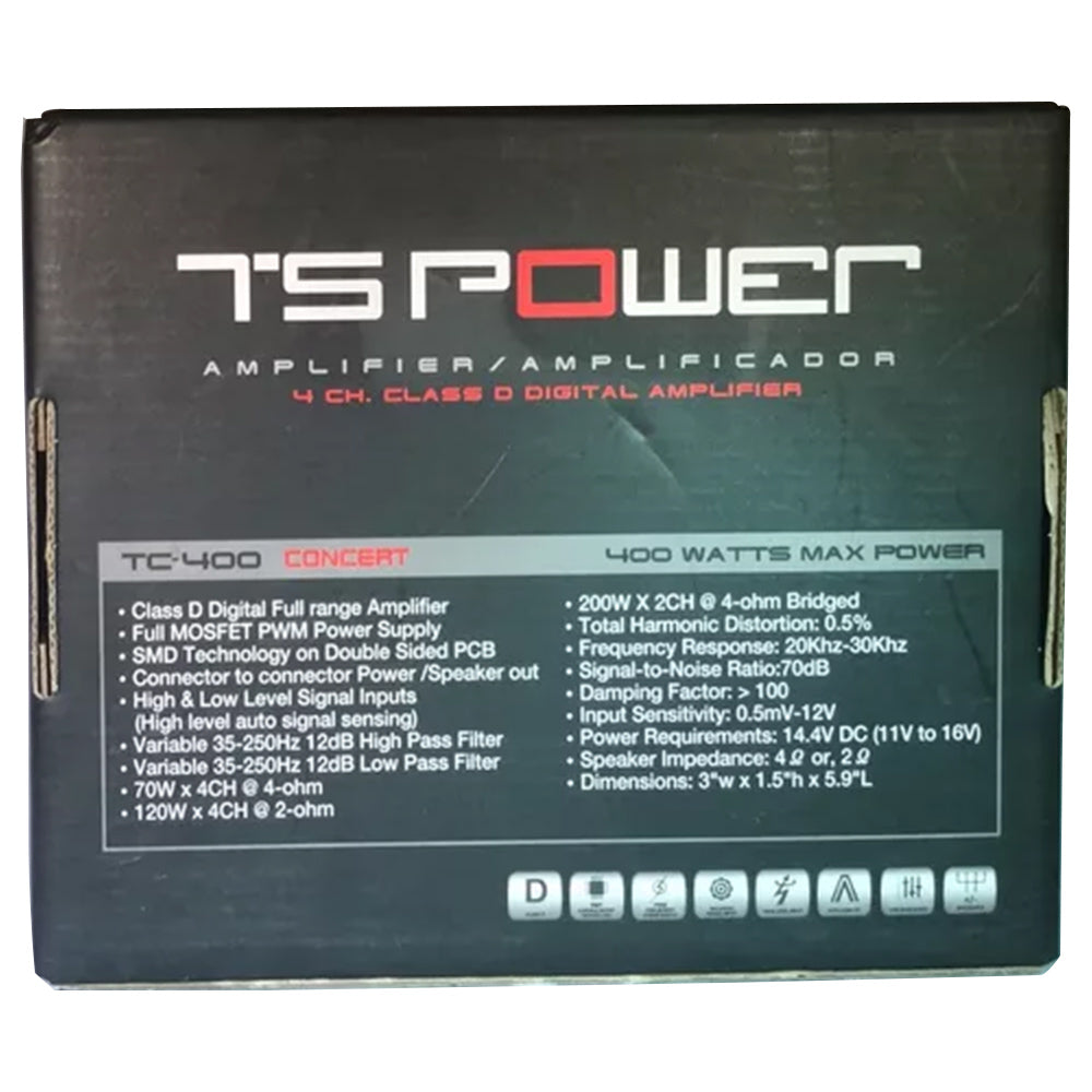 NESA TC 400 500W 4 Channel Ultra Mini Car Audio Amplifier - Compact Power for Car Stereo, Home Theater & DIY Audio Systems