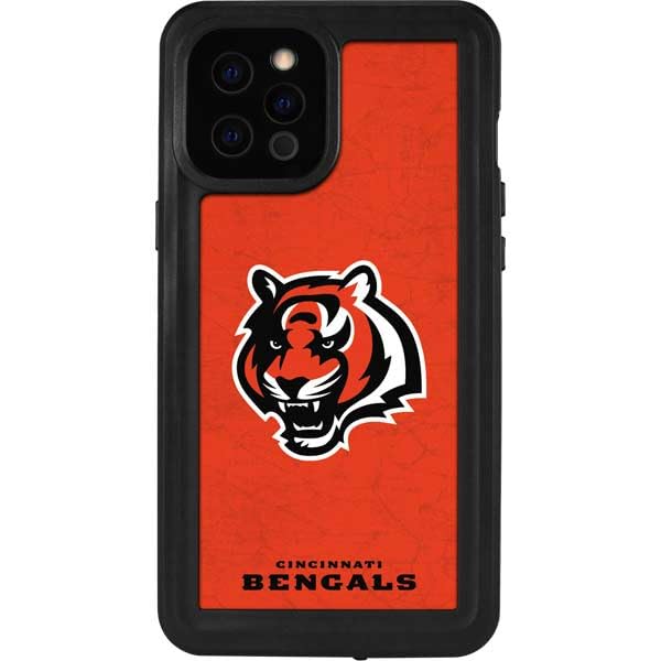 Waterproof iPhone 12 Pro Max Case - Officially Licensed NFL Cincinnati Bengals Distressed Design Phone Cover | Perfect for Outdoor Sports, Travel & Game Day Protection