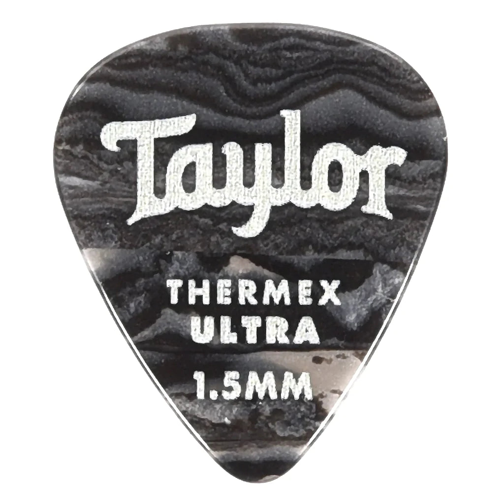 Taylor 80718 Premium 351 Thermex Ultra Picks - 1.5mm Black Onyx Guitar Picks (6 Pack) - Perfect for Acoustic & Electric Guitar Players