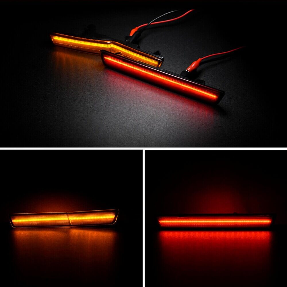 Smoke Shell Full LED Side Marker Lights for 2018-2022 Dodge Challenger SRT & R/T Widebody Models - Front & Rear Bumper Replacement - Enhance Visibility & Style for Night Driving & Car Shows