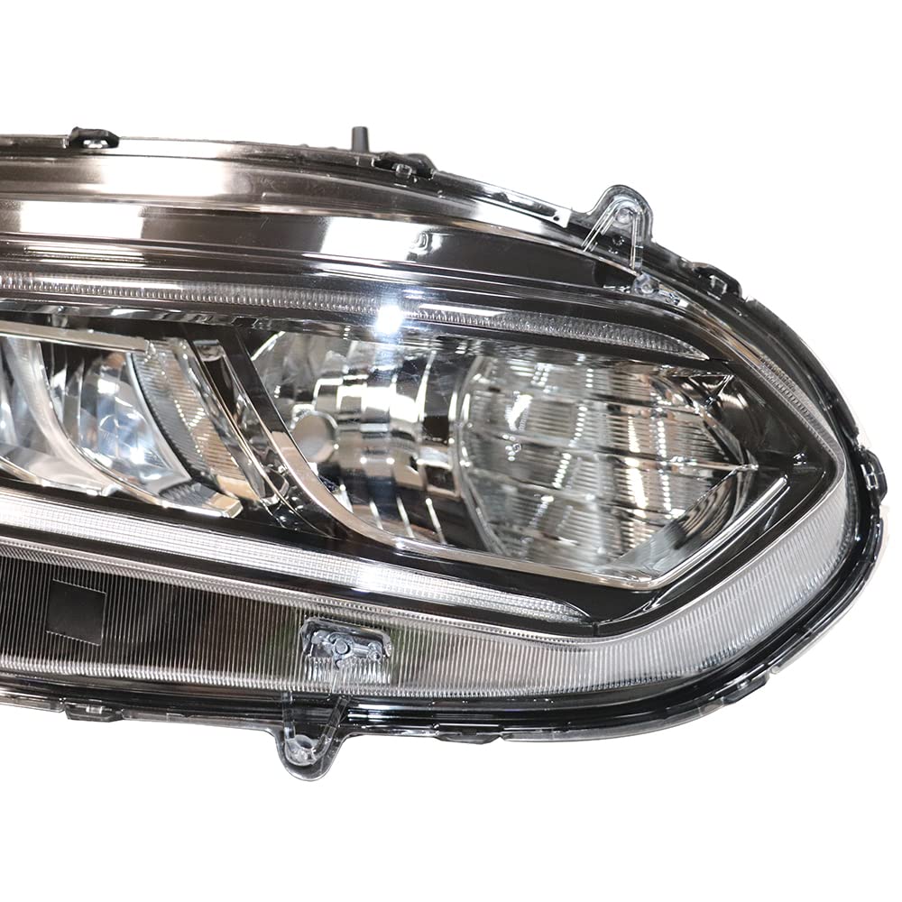 LOYALHEARTDY LED DRL Headlights for 2018-2020 Honda Accord - Right Passenger Side Halogen Headlamp with Chrome Housing (OE Replacement) - Perfect for Night Driving & Car Upgrades