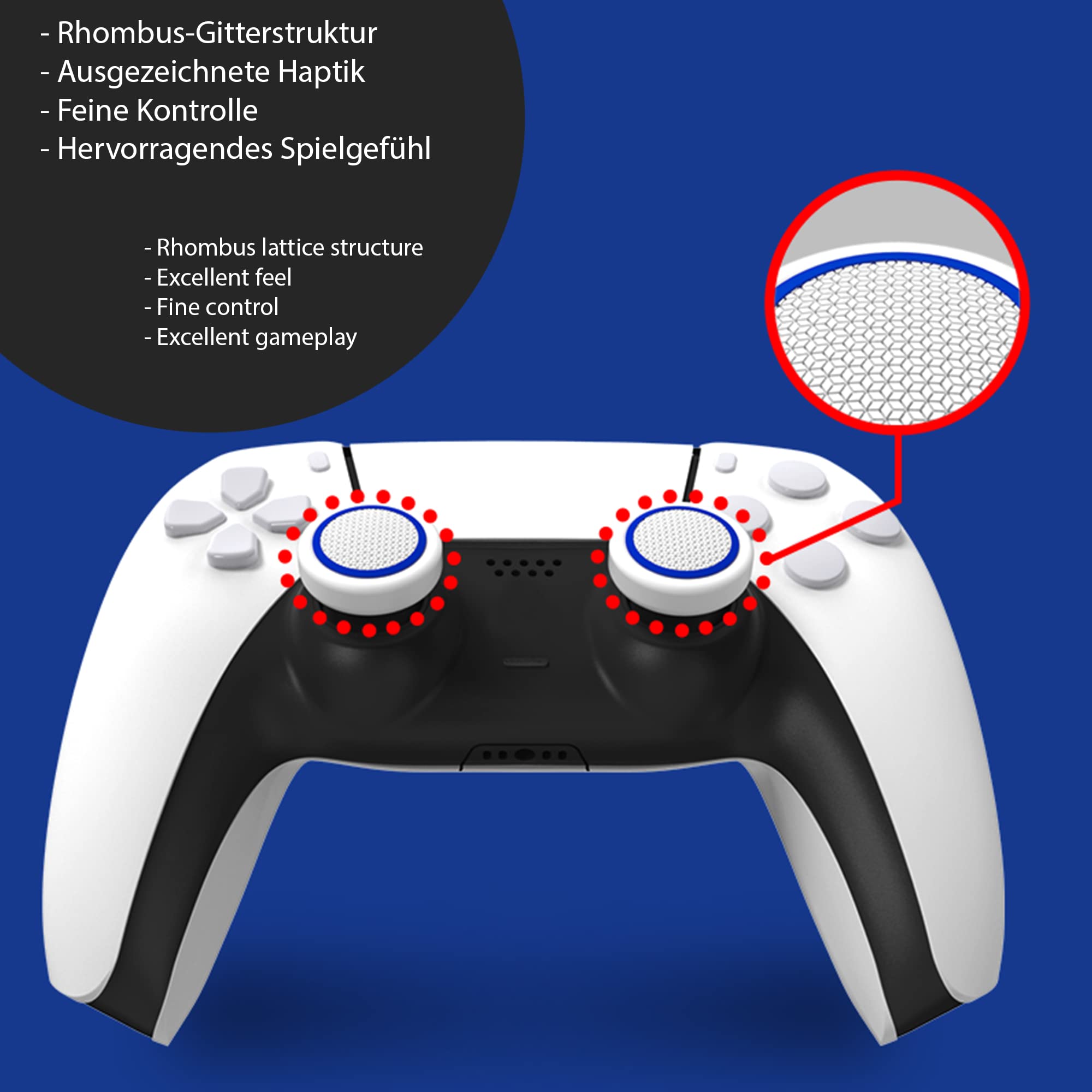 MatoSan® 4-Pack Thumbstick Grips for PS4/PS5/Xbox Series X|S Controllers - Non-Slip Joystick Covers for Enhanced Gaming Performance (Perfect for FPS, Racing & Fighting Games)