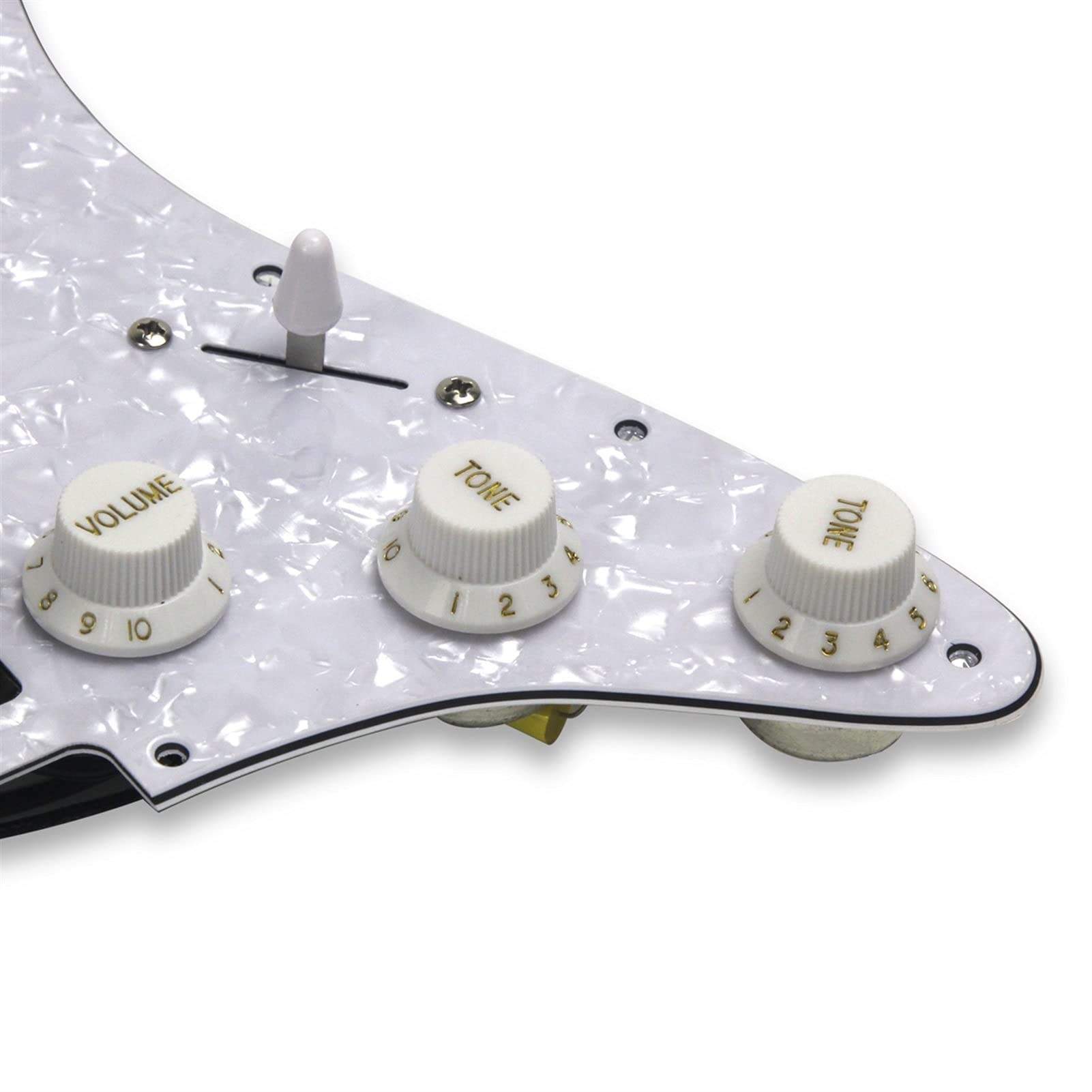 Prewired Pickguard White Pearl 11 Hole HSH Loaded with Alnico 5 Pickups for Electric Guitar - Perfect for DIY Guitar Upgrades & Professional Installations