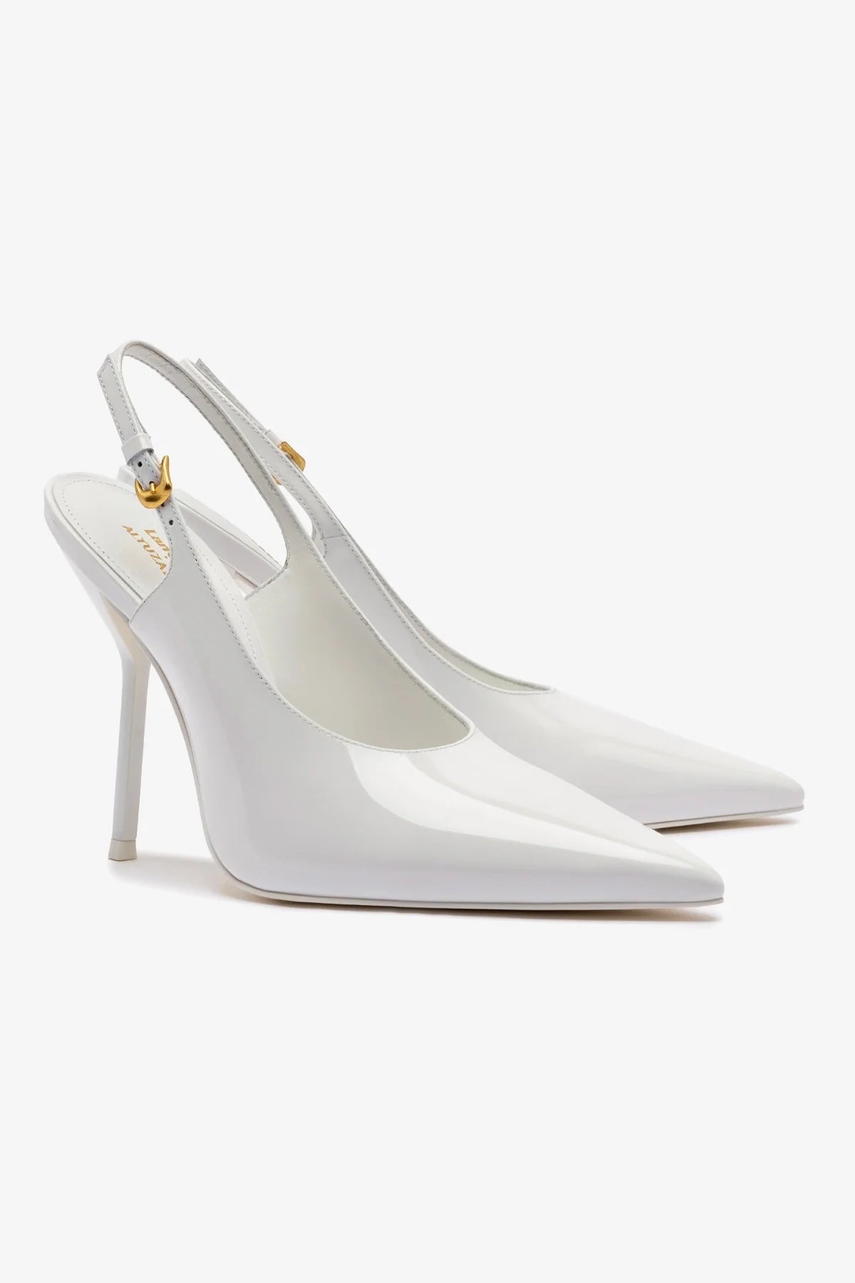 Larroudé x Altuzarra White Patent Leather Pumps - Elegant Women's Dress Shoes for Weddings, Parties & Office Wear