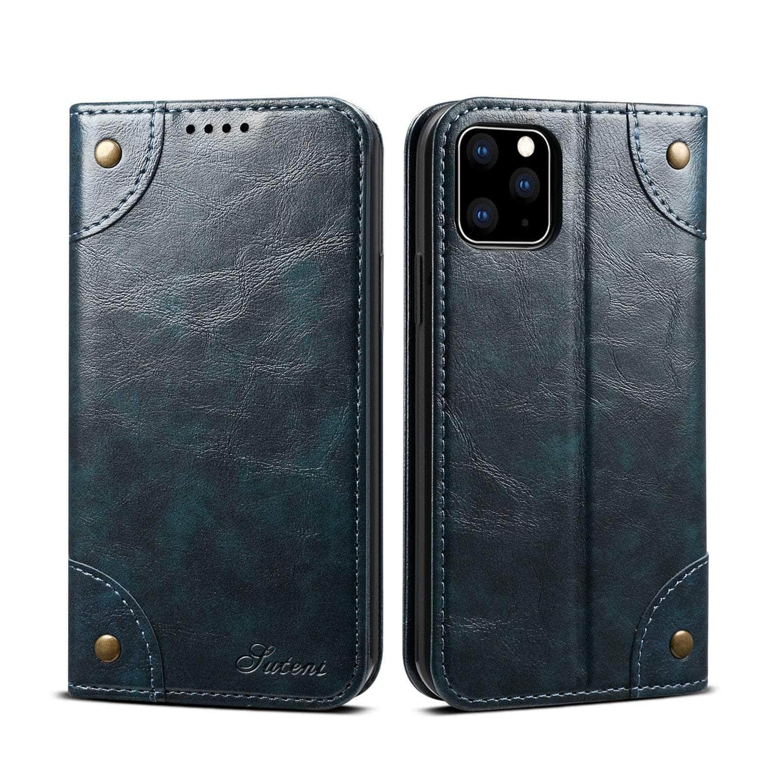 Genuine Leather iPhone 15 Pro Wallet Case - Classic Flip Cover with Card Slots | Perfect for Business, Travel & Everyday Use