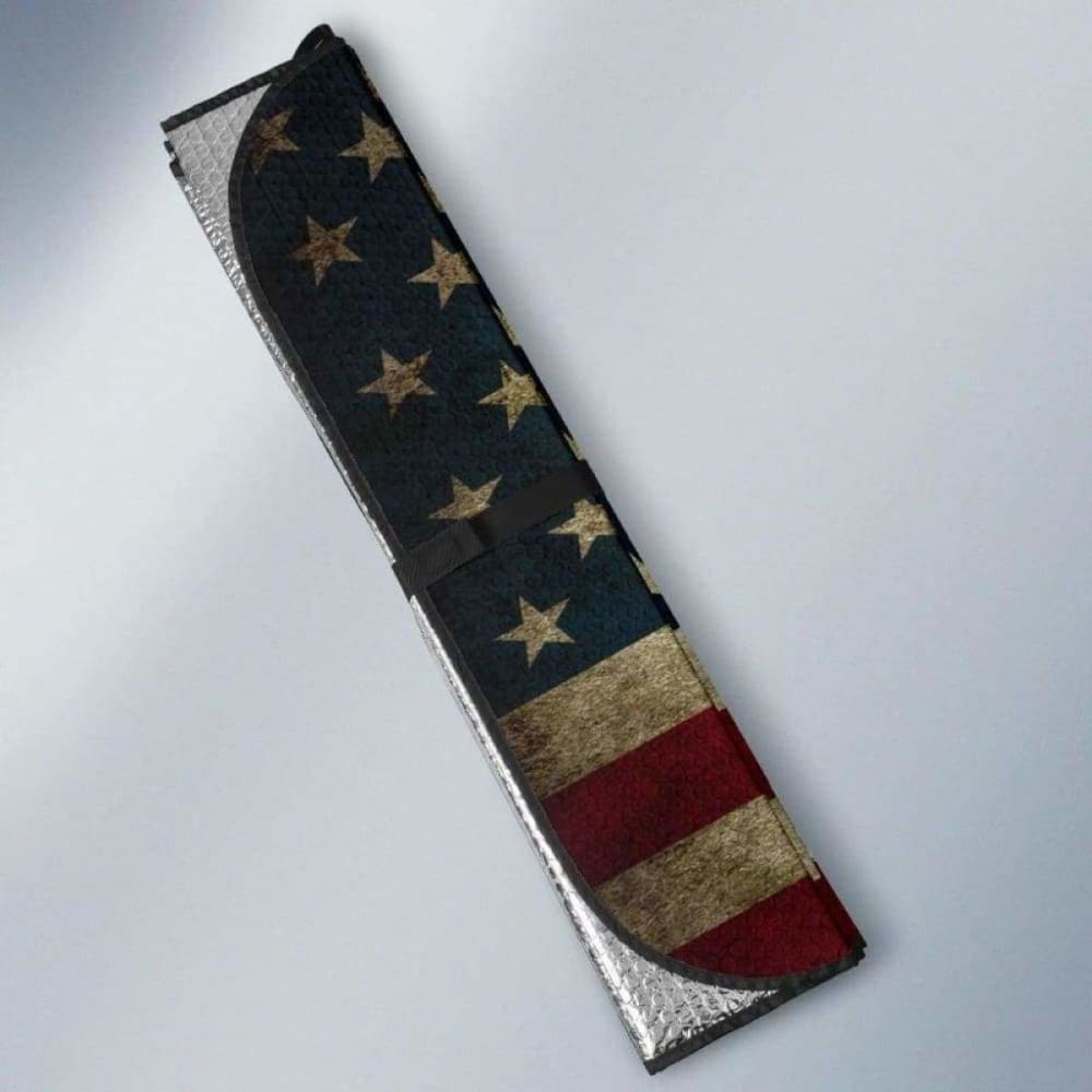 American Flag Car Sun Shade - UV Protection Windshield Cover for Cars & Trucks - Perfect for Summer Road Trips, Patriotic Events & Outdoor Parking