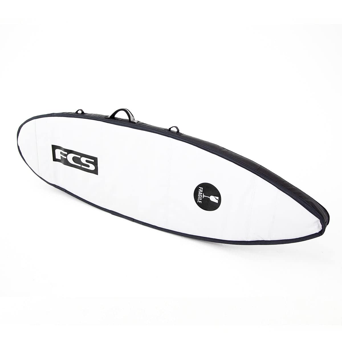 FCS Travel 2 All Purpose Surfboard Bag - Durable Waterproof Board Cover for Surfing, Snowboarding & Travel (6ft3in, Black-Grey) - Perfect for Airline Check-in, Beach Trips & Surf Competitions