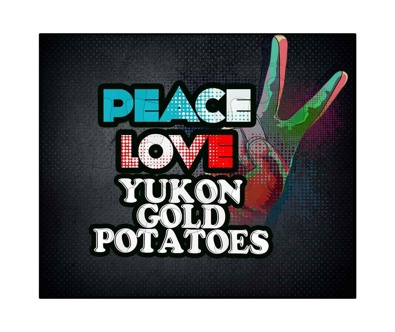 Makoroni - Peace Love Yukon Gold Potatoes 30-Piece Jigsaw Puzzle - Fun Family Game Night Activity & Home Decor Gift