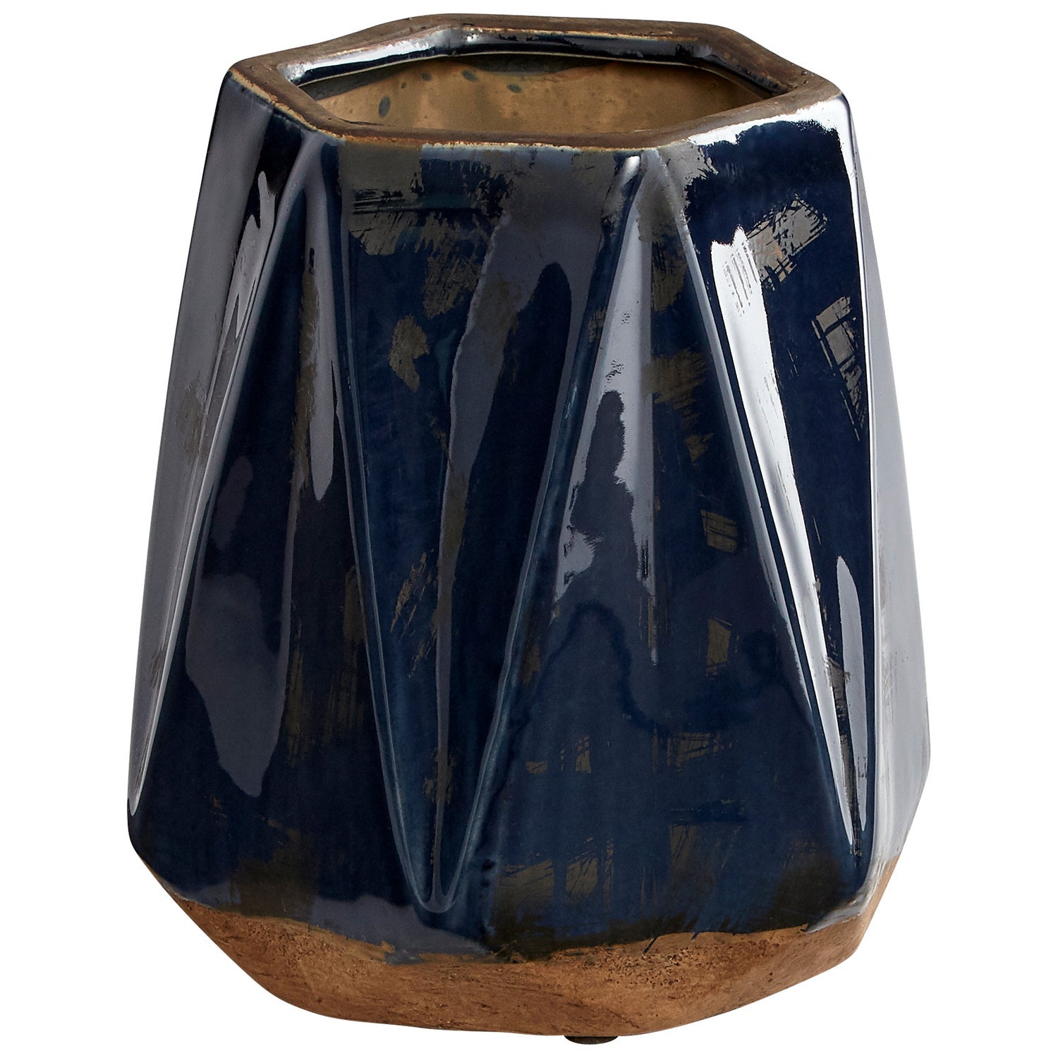 Cyan Design 11049 Chamos Planter - Large Blue Ceramic Flower Pot for Indoor Plants, Home Decor, Living Room, Office & Garden Decorations