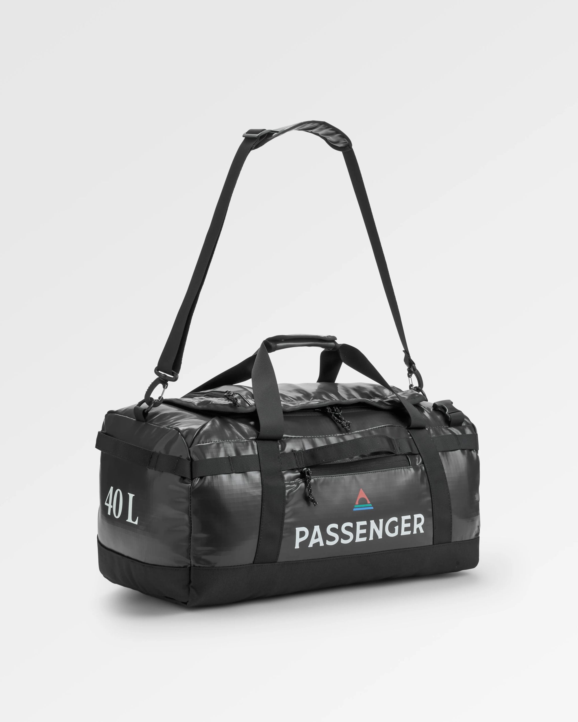 Roamer Recycled 40L Duffel Bag - Phantom Black - Eco-Friendly Travel & Gym Bag for Men & Women - Perfect for Weekend Trips, Workouts & Outdoor Adventures
