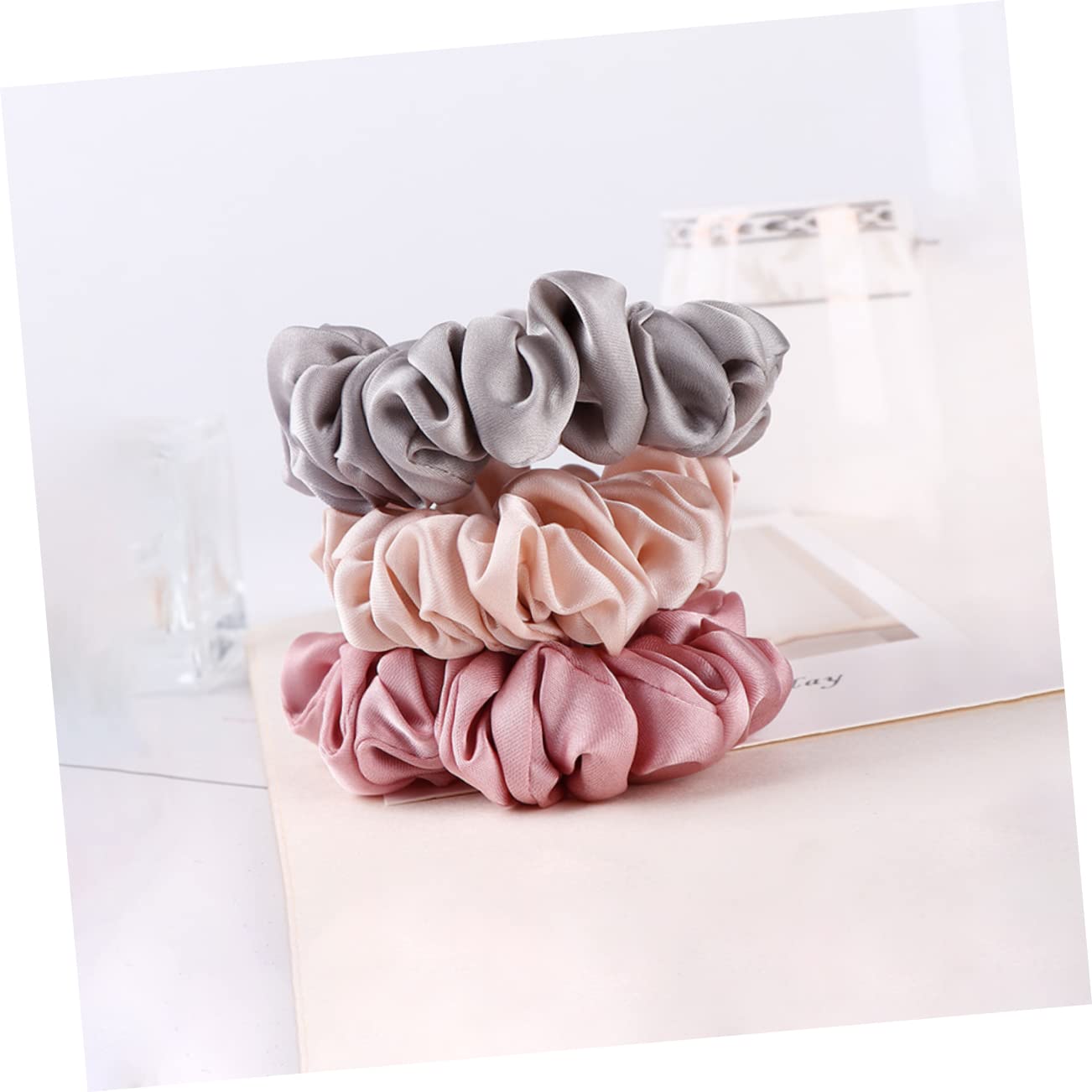 FOMIYES Silk Hair Ties Set - 4 Ponytail Holders for Thick Hair | Women's Hair Accessories for Work & Gym