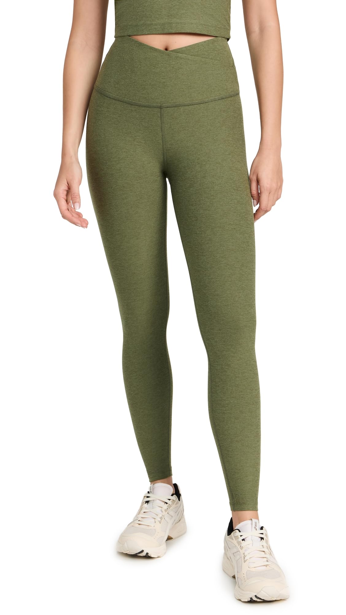 Beyond Yoga Women's Spacedye High Waisted Midi Leggings - Comfortable Lounge & Workout Pants for Yoga, Running, Travel & Everyday Wear
