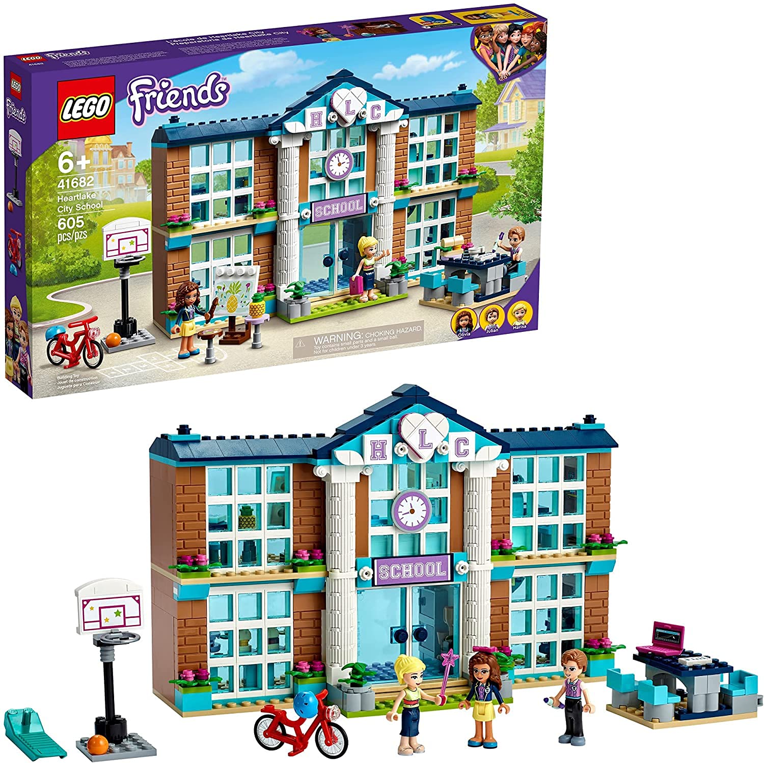 LEGO Friends Heartlake City School 41682 Building Kit - 605 Pieces Pretend Play Toy for Kids Ages 6-12, Creative Educational STEM Building Blocks Set - Perfect for Birthday Gifts & Classroom Learning Activities
