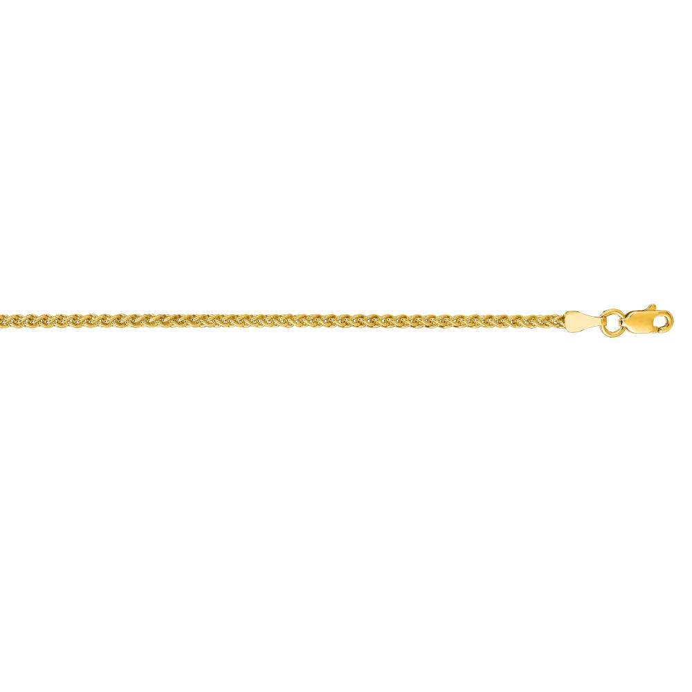 14K Gold 2.1mm Round Wheat Chain Necklace - Dainty Delicate Jewelry for Women - Perfect for Layering, Everyday Wear & Special Occasions
