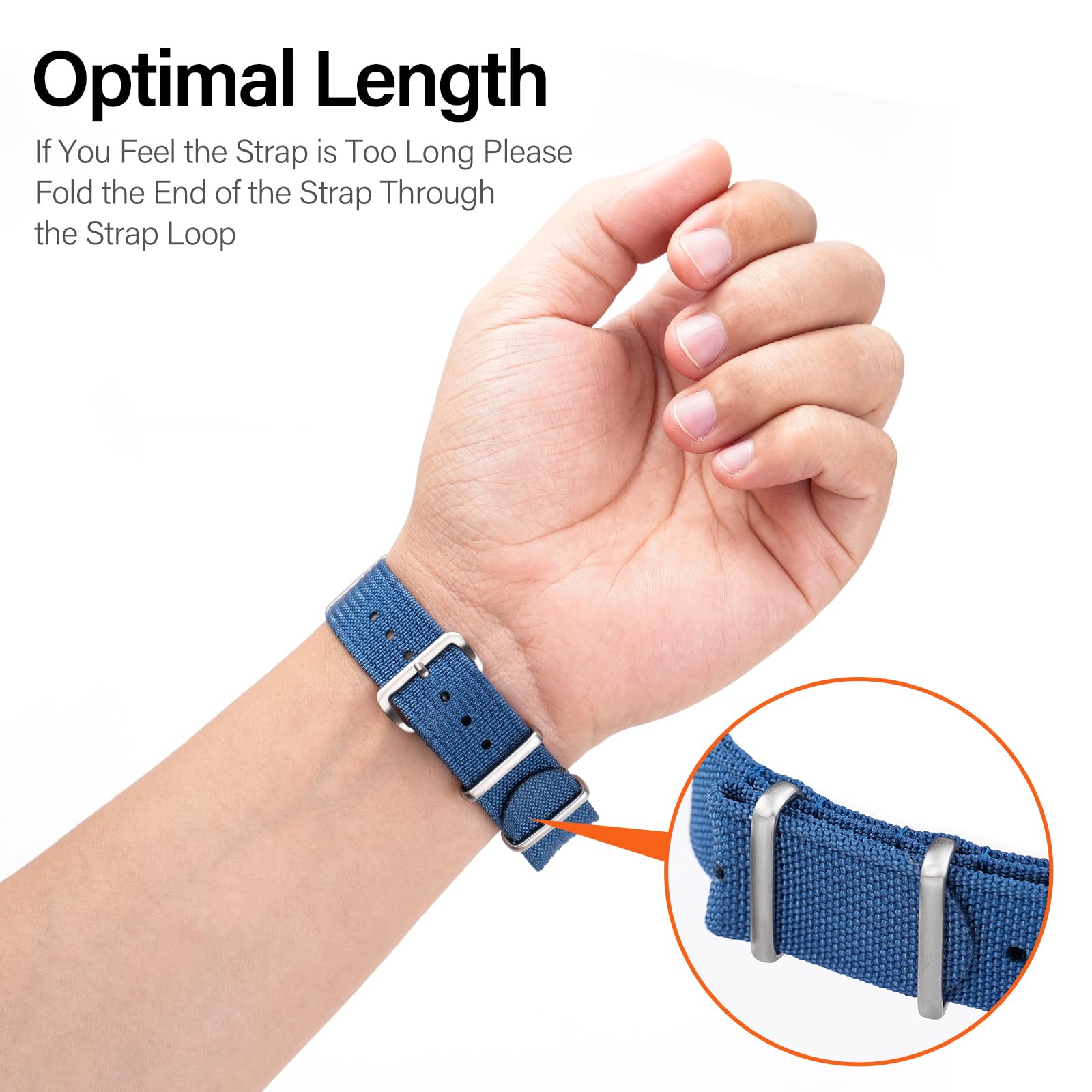 Nylon Watch Band 18mm 19mm 20mm 22mm 24mm, Waterproof Military Watch Straps with Stainless Steel Buckle - Durable Replacement Strap for Men & Women, Perfect for Outdoor, Hiking, and Sports Activities