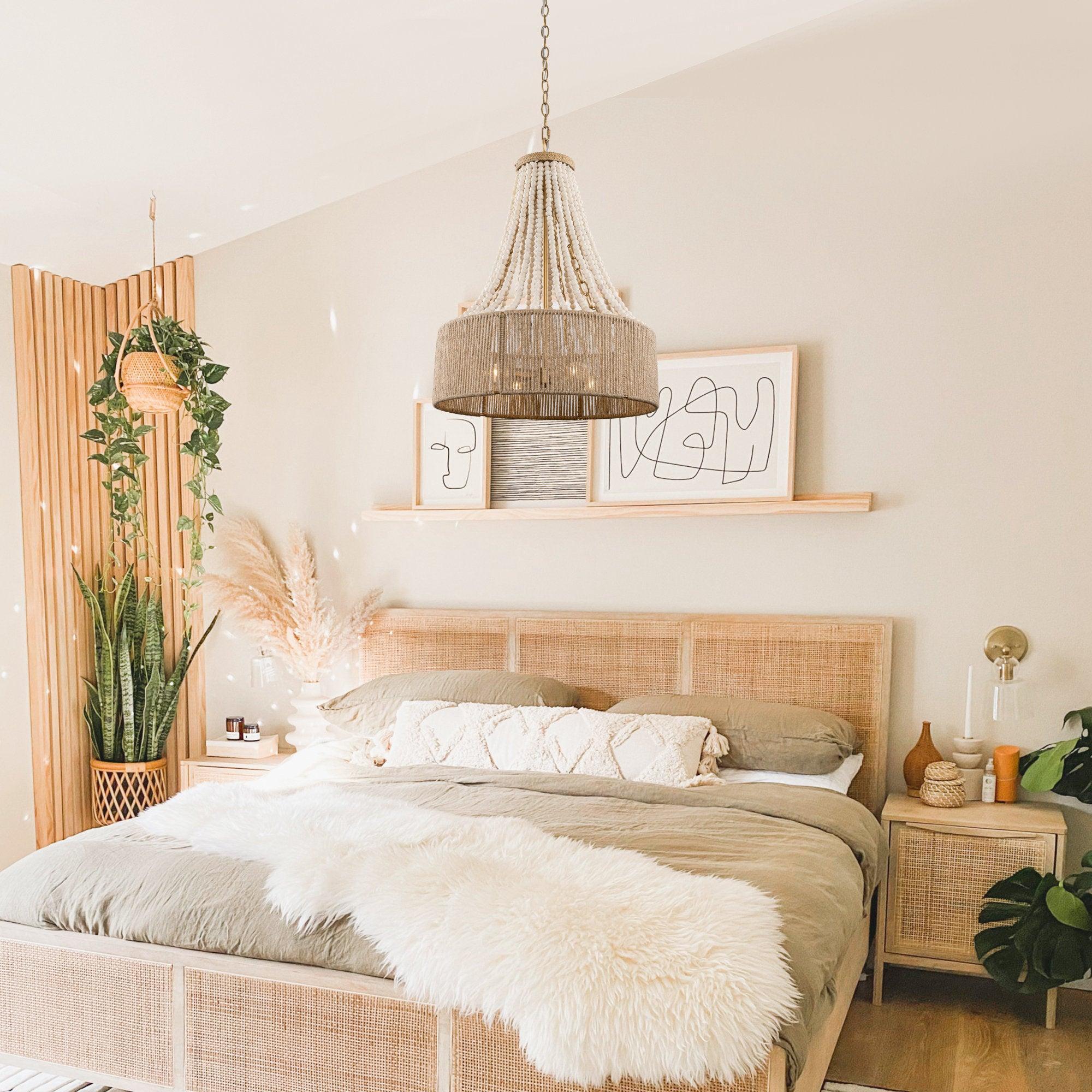 4-Light Golden Farmhouse Chandelier - Damp Rated for Indoor Use - Perfect for Dining Room, Kitchen, or Entryway Lighting