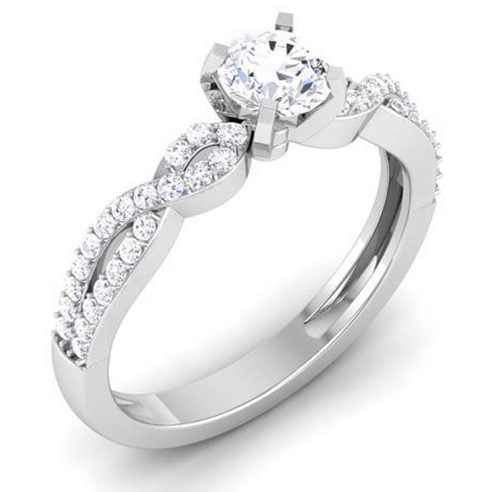 1.25 Carat Moissanite Infinity Engagement Ring for Women - Platinum Plated Silver Wedding Band, Anniversary Promise Ring - Perfect for Proposals, Bridal Jewelry & Special Occasions