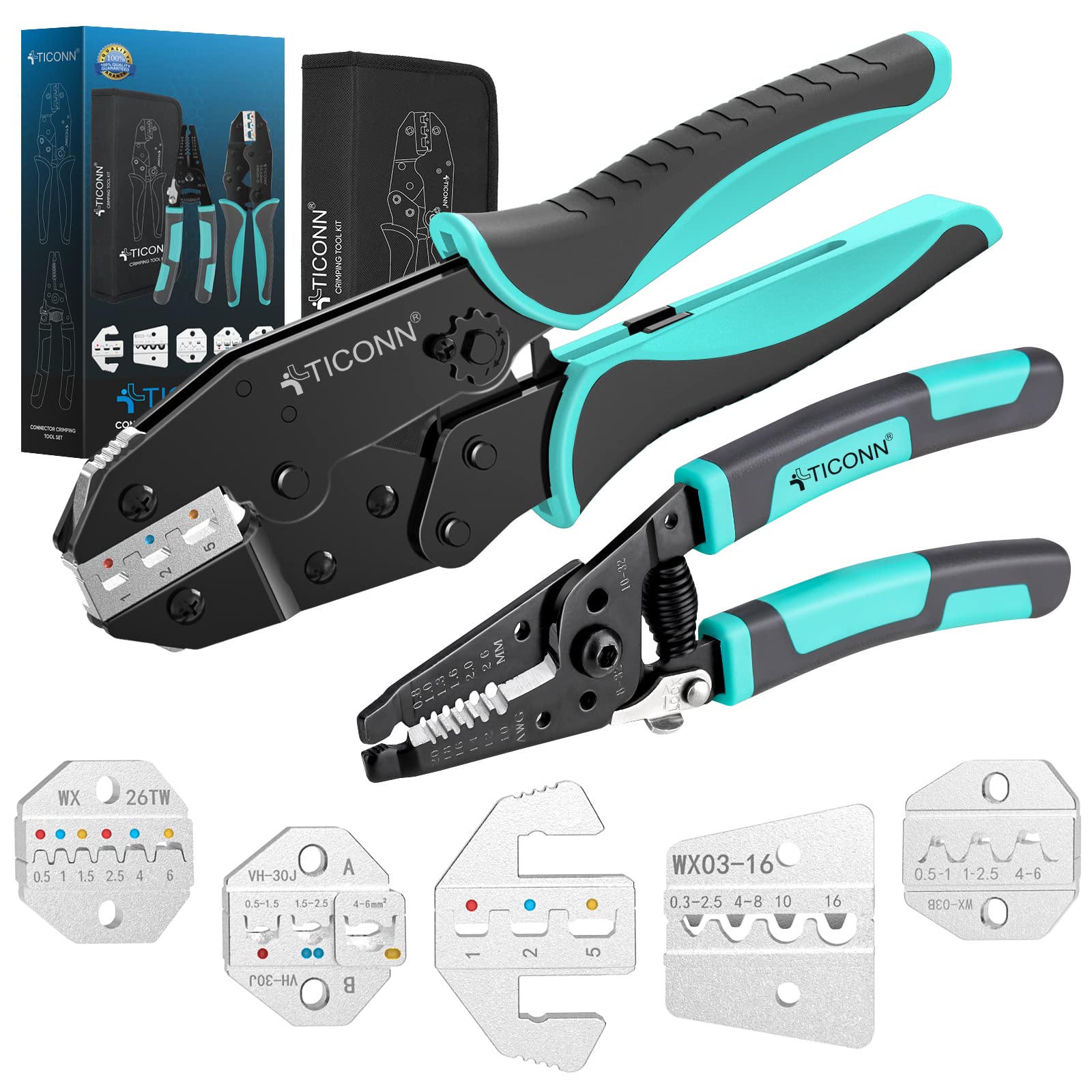 TICONN 240PCS T-Tap Wire Connectors Kit with Crimping Tool - Heat Shrink Electrical Connectors for Automotive, Marine & DIY Wiring Projects