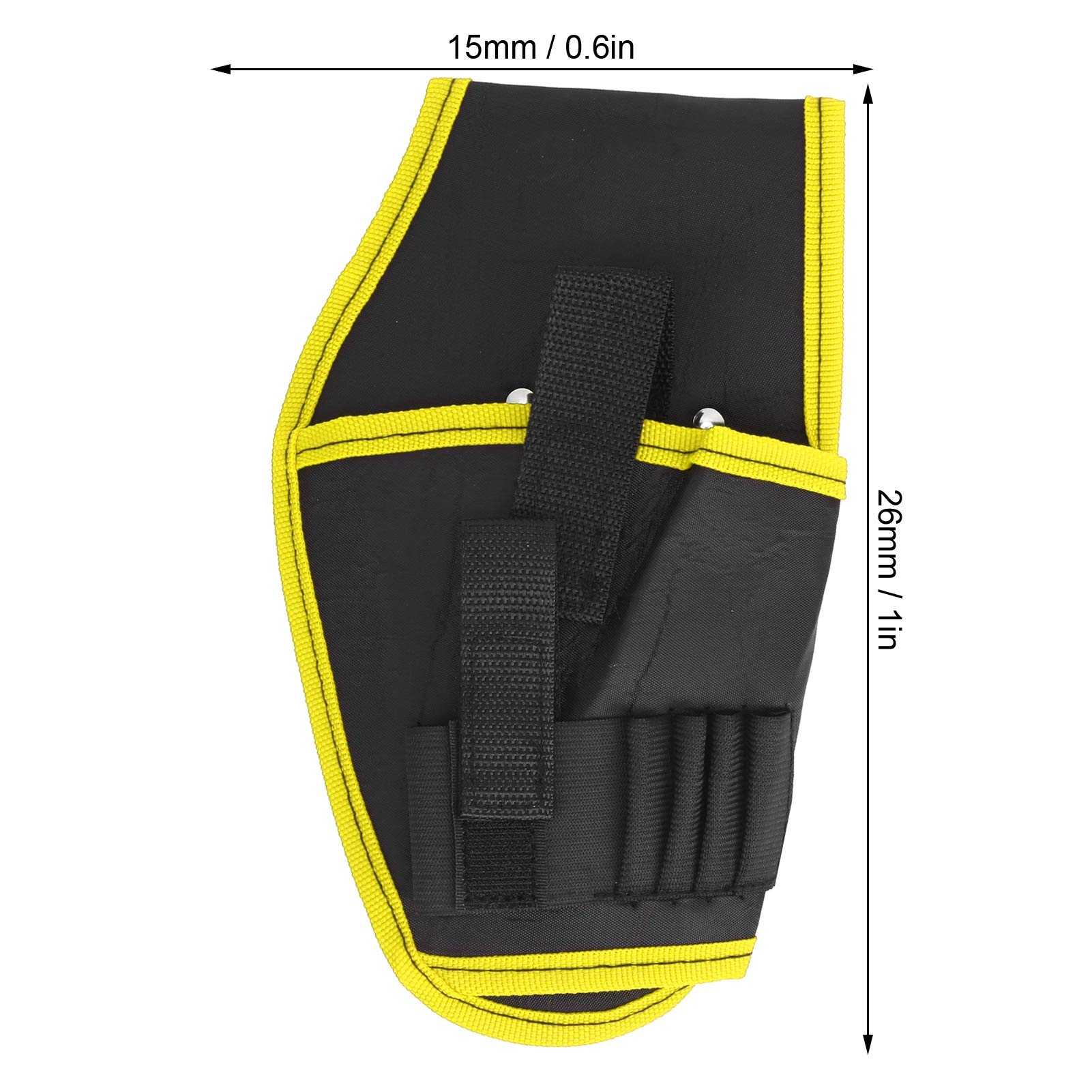 01 Drill Holster - Heavy Duty 4-Layer Thickened Tool Belt Bag with Adjustable Strap for Electric Drills & Drill Bits (2 Pack, Yellow Edge) - Perfect for Construction, DIY Projects & Professional Tool Organization