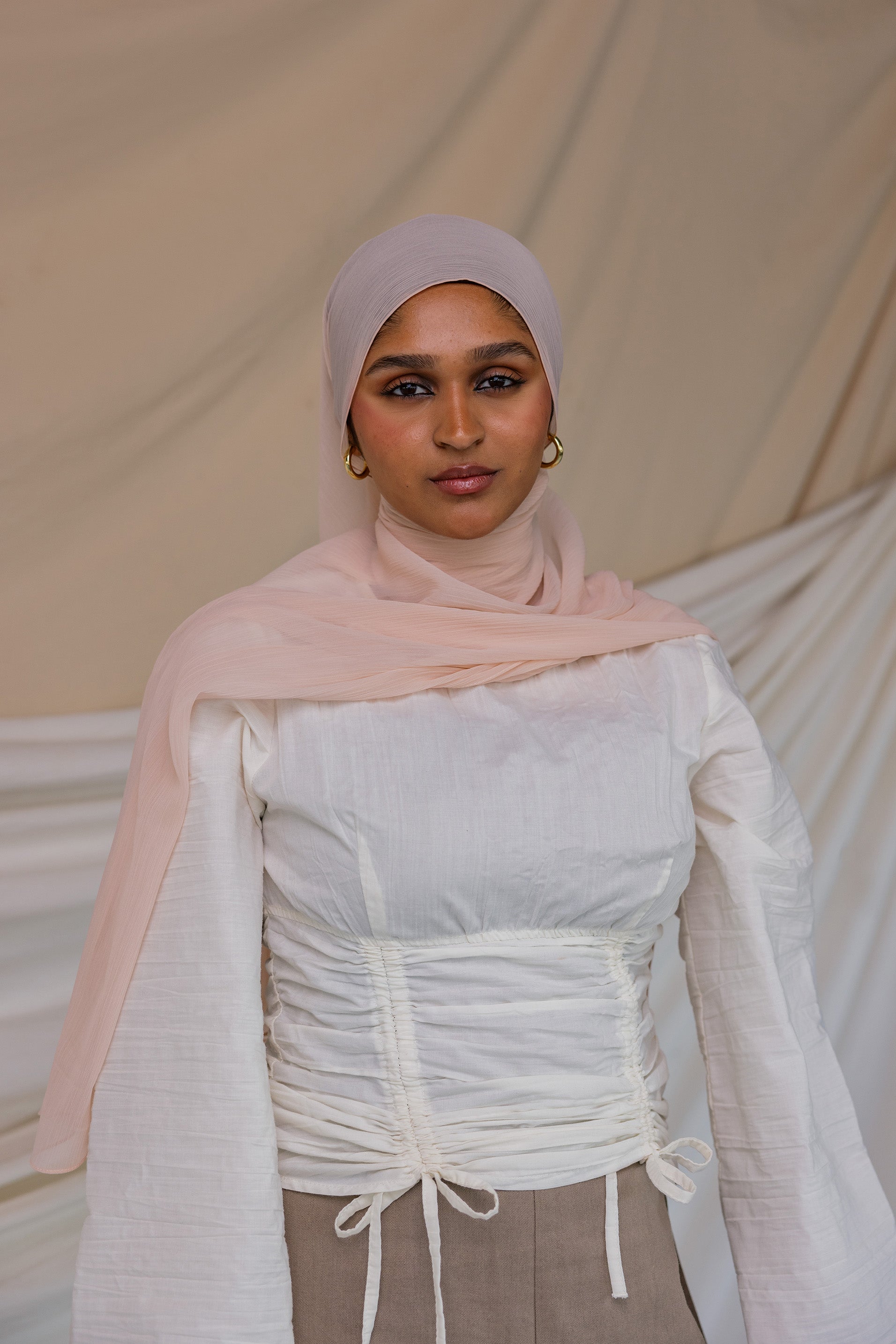 Sweet Rose Crinkle Chiffon Fabric - Soft Flowy Material for Dresses, Scarves & Home Decor | Perfect for DIY Fashion & Elegant Evening Wear