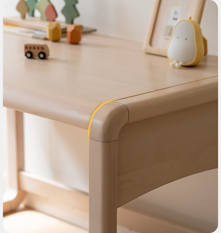 Handmade Solid Birch Wood Children's Writing Desk - Kids Study Table for Home & Classroom Learning Activities