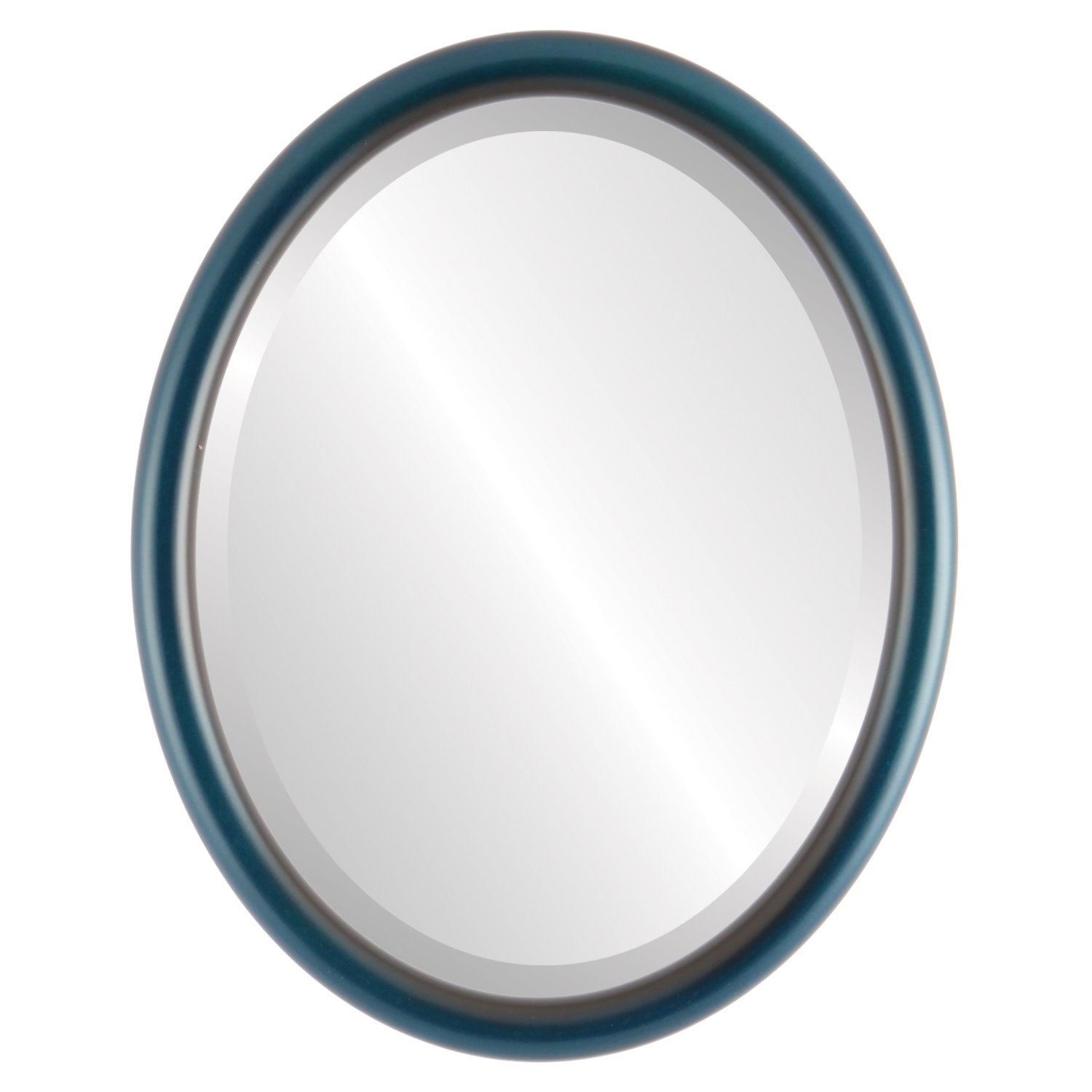 Oval Wooden Beveled Wall Mirror - Royal Blue 20x26 Inches - Elegant Home Decor for Bathroom, Vanity, Bedroom, Living Room & Hallway - Perfect for Makeup, Dressing & Interior Design